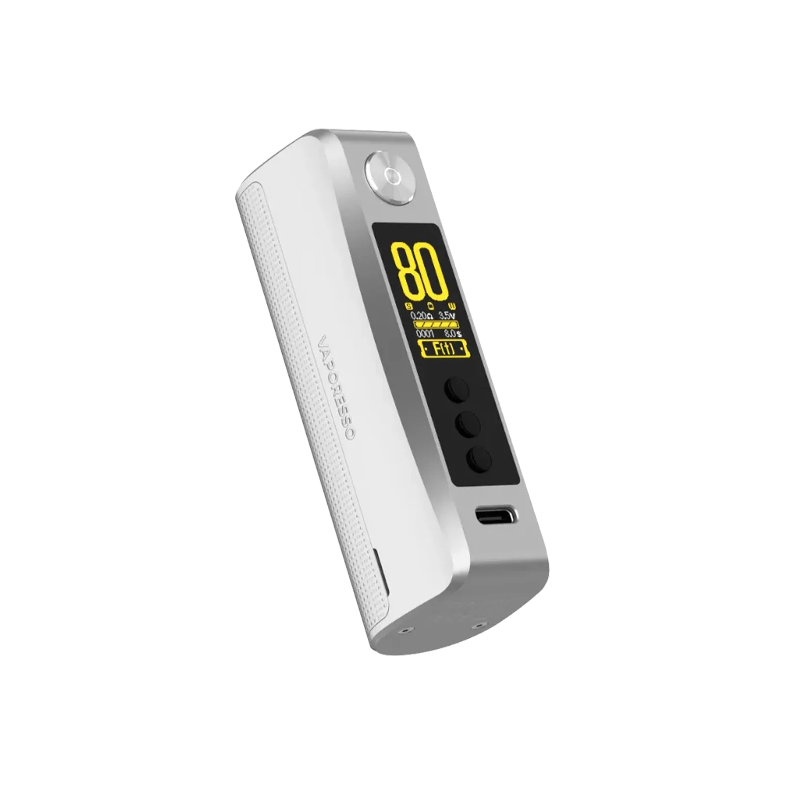 Vaporesso GEN 80 S in Silber, kompatibel mit 510er Verdampfern und 18650er Akkuzellen. 4 Vaporesso GEN 80 S in Silber, kompatibel mit 510er Verdampfern und 18650er Akkuzellen. 4