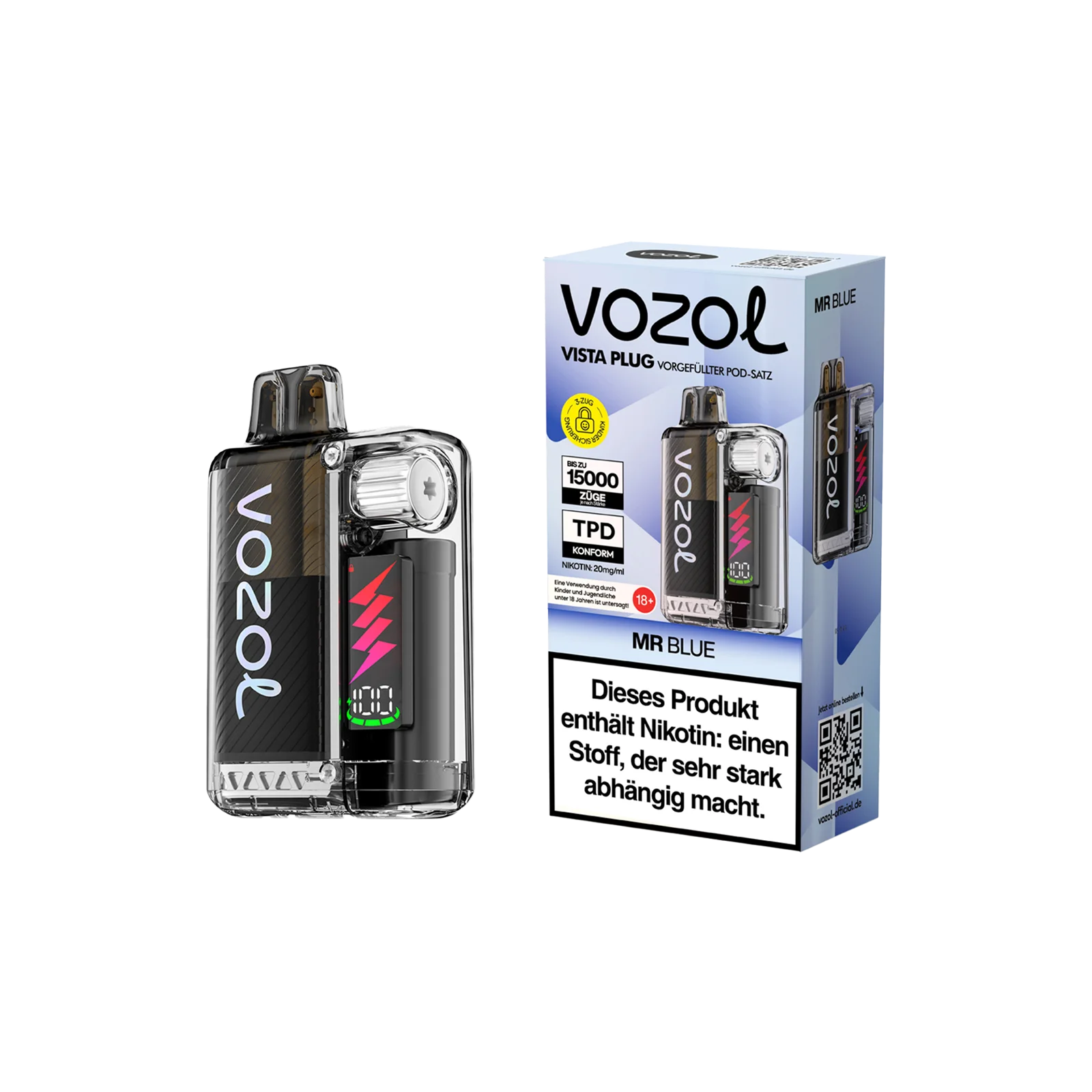 Vozol Vista Plug Starterkit Mr. Blue – 15000 Züge - 1