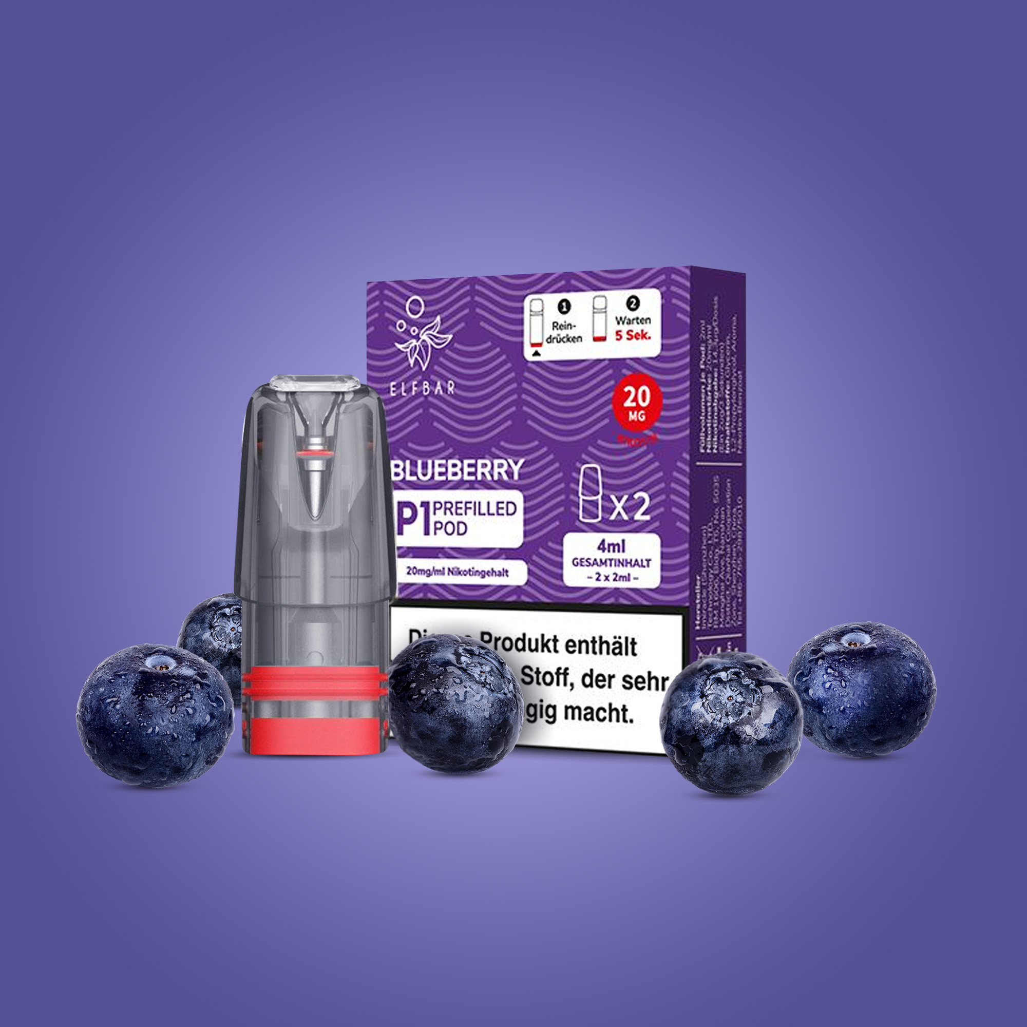 Elf Bar Mate500 P1 Blueberry Prefilled Pod | Online bestellen 1