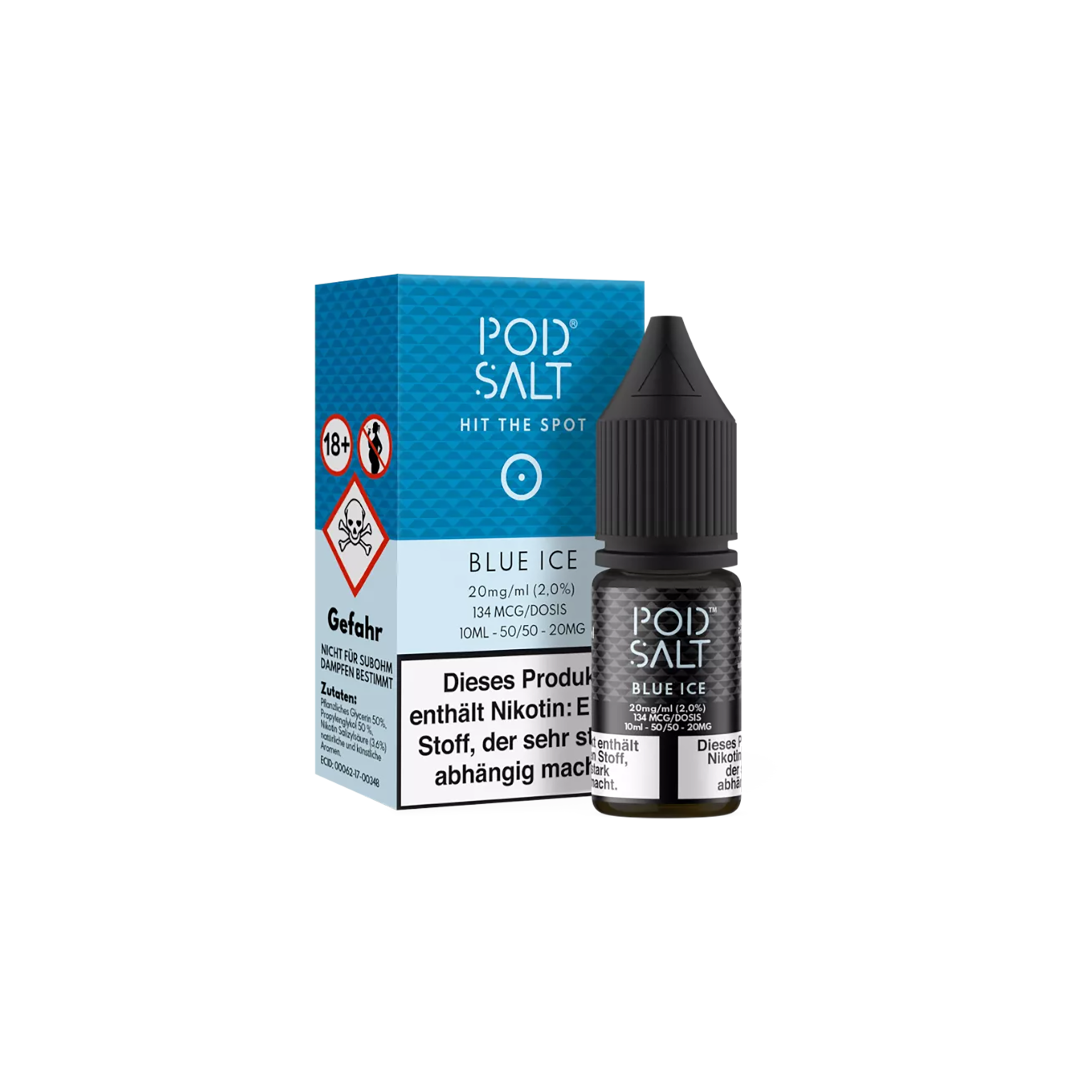 Pod Salt - E-Liquid - NicSalt - Blue Ice - 10 ml - 20 mg