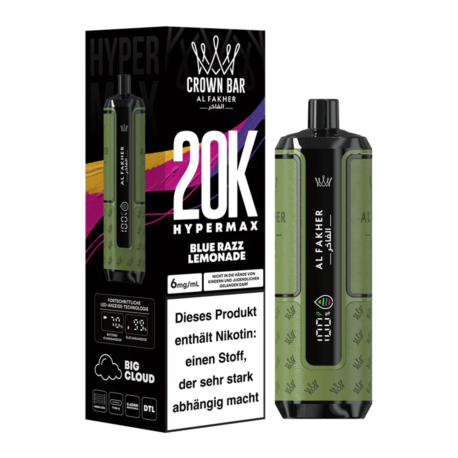 Al Fakher - Crown Bar - Hypermax - 20k - Blue Razz Lemonade 2