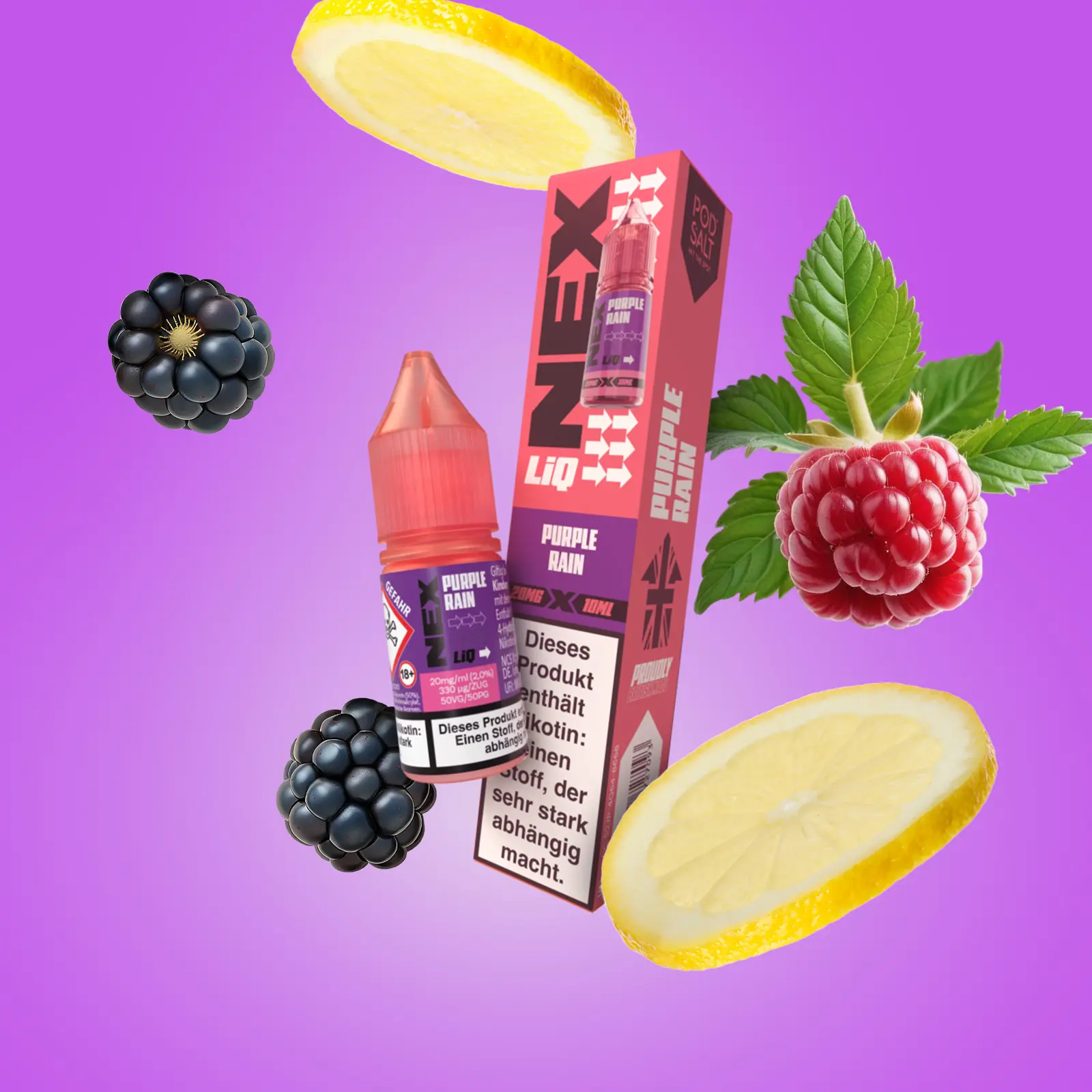NexLiq - Pod Salt- NicSalt - 10 ml 20 mg Purple Rain 1