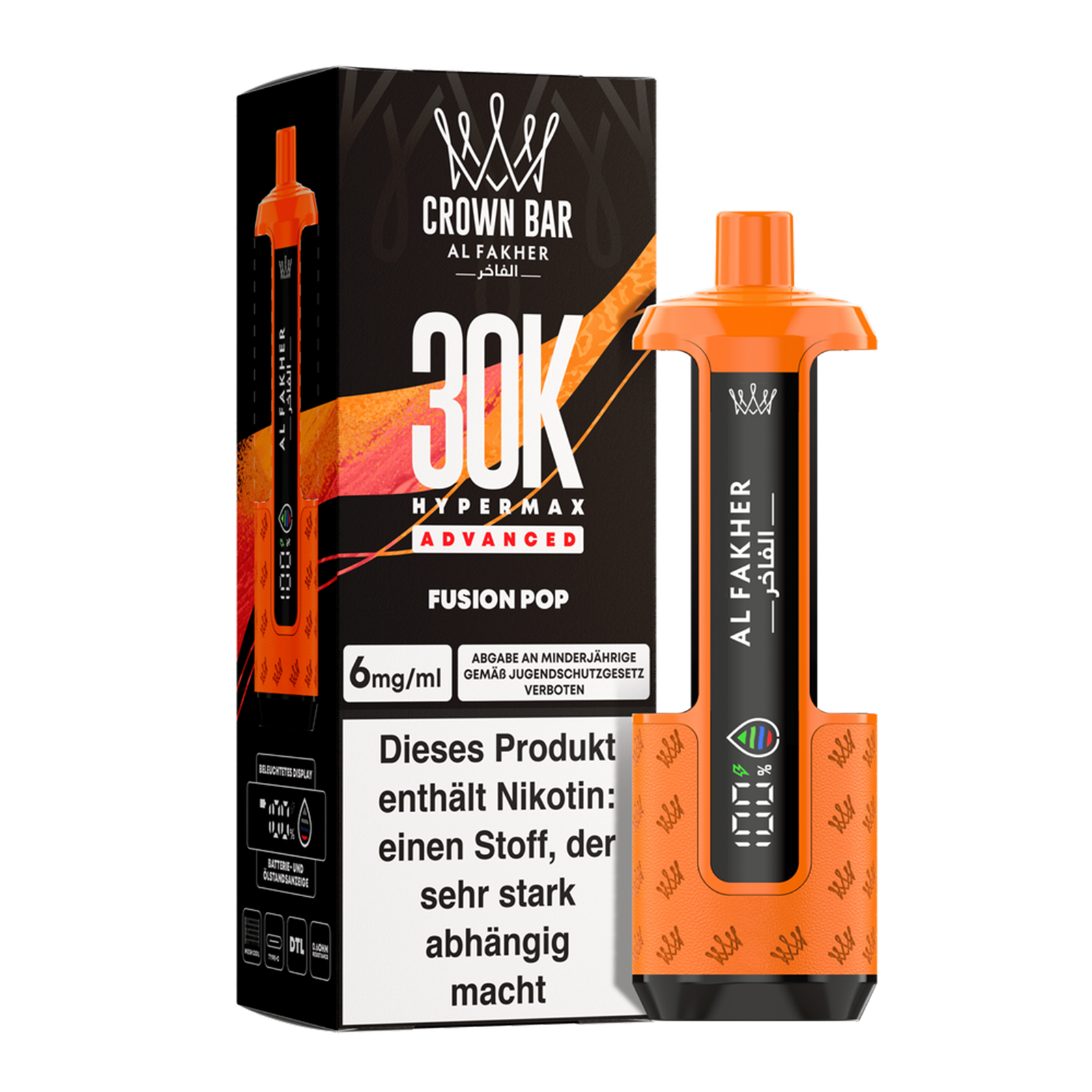 Al Fakher - Crown Bar - Hypermax - Advanced - 30K - Fusion Pop 2