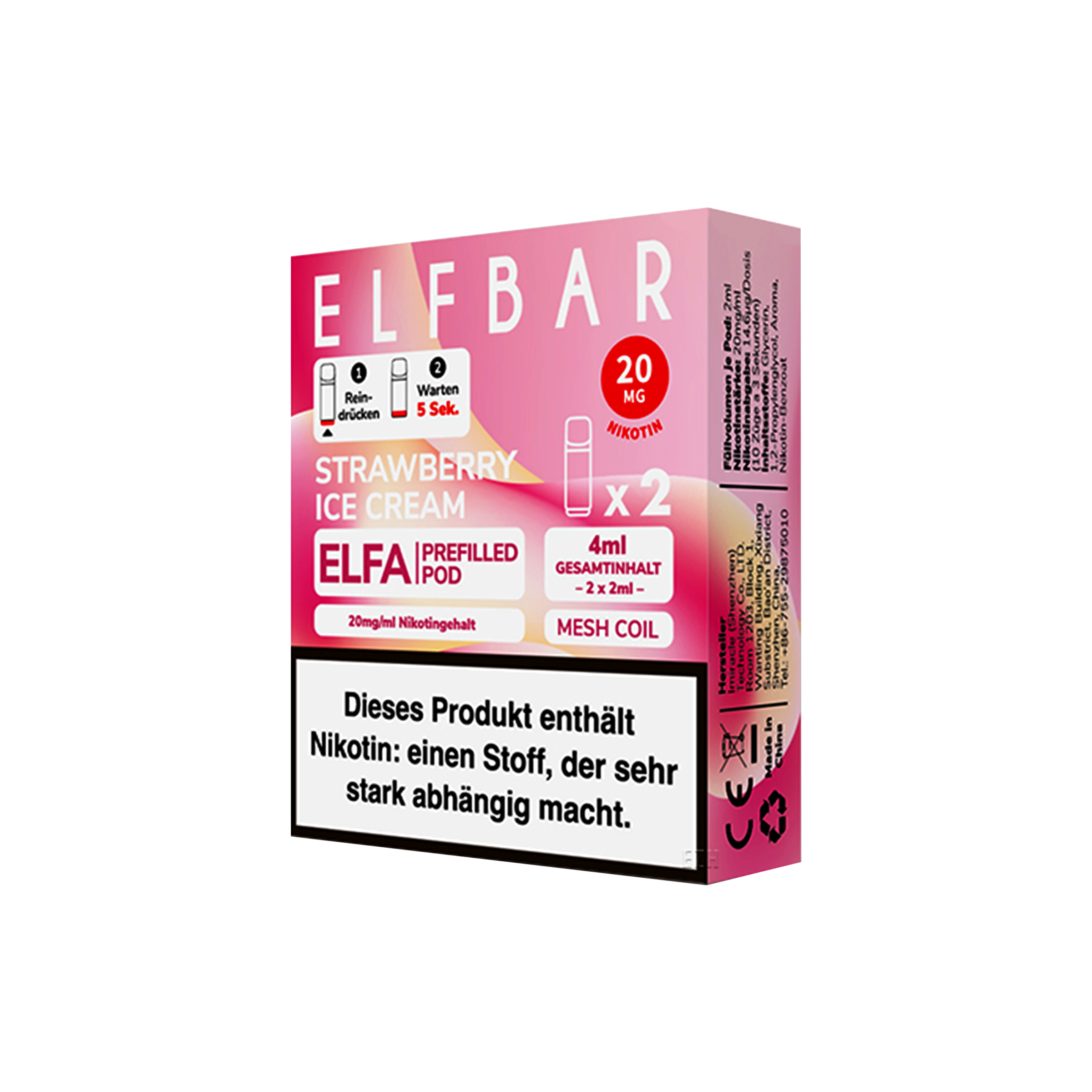 Elf Bar ELFA CP Prefilled Pod Strawberry Ice Cream | Neue Liquid Sorten