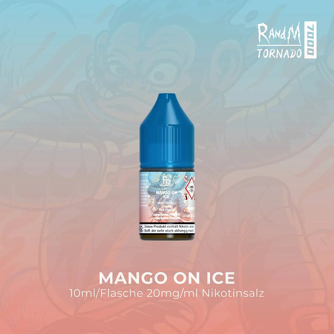 RandM Tornado 7000 Mango on Ice E-Liquid Nikotinsalz 20 mg | Vape Liquids 1