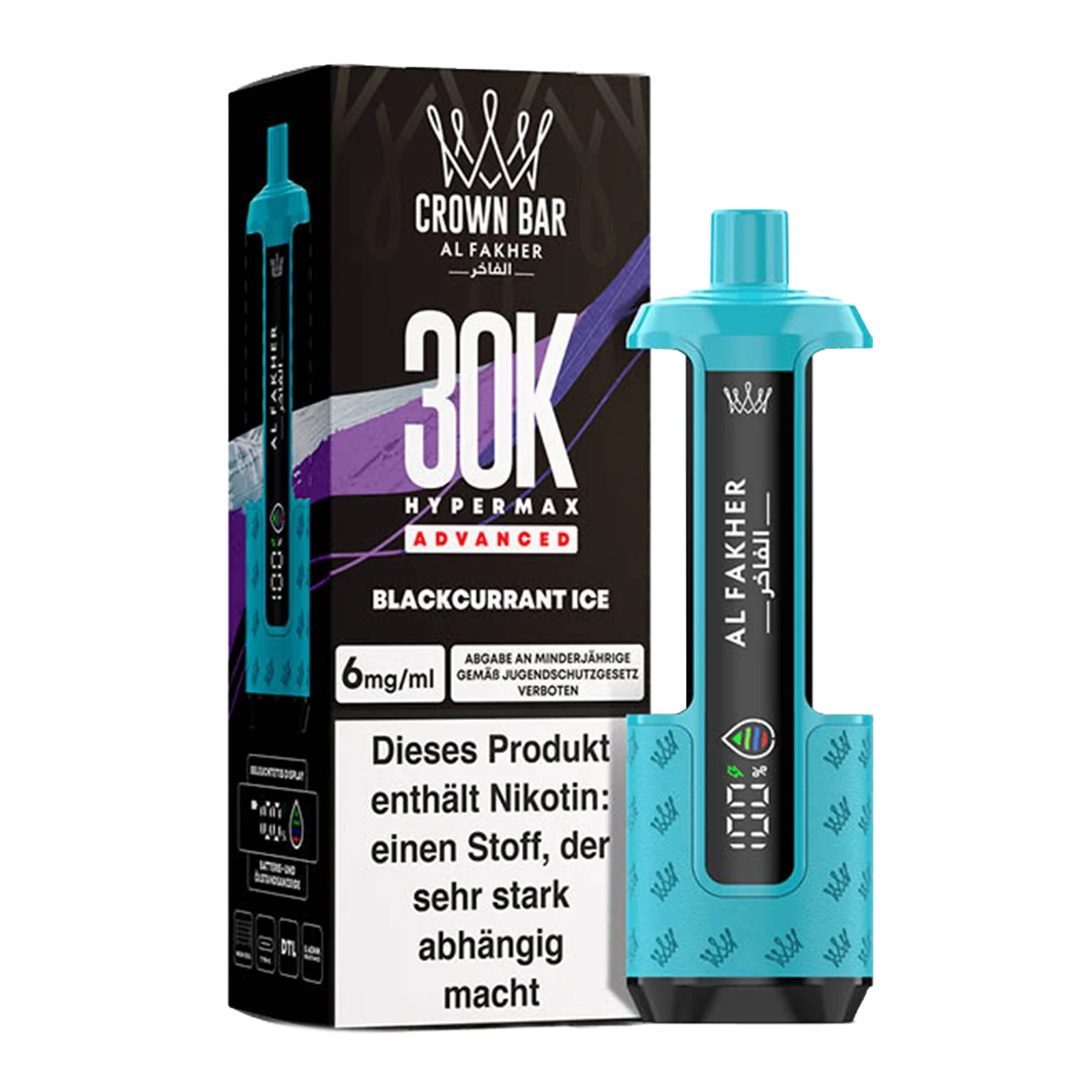 Al Fakher - Crown Bar - Hypermax - Advanced - 30K - Blackcurrant Ice 2