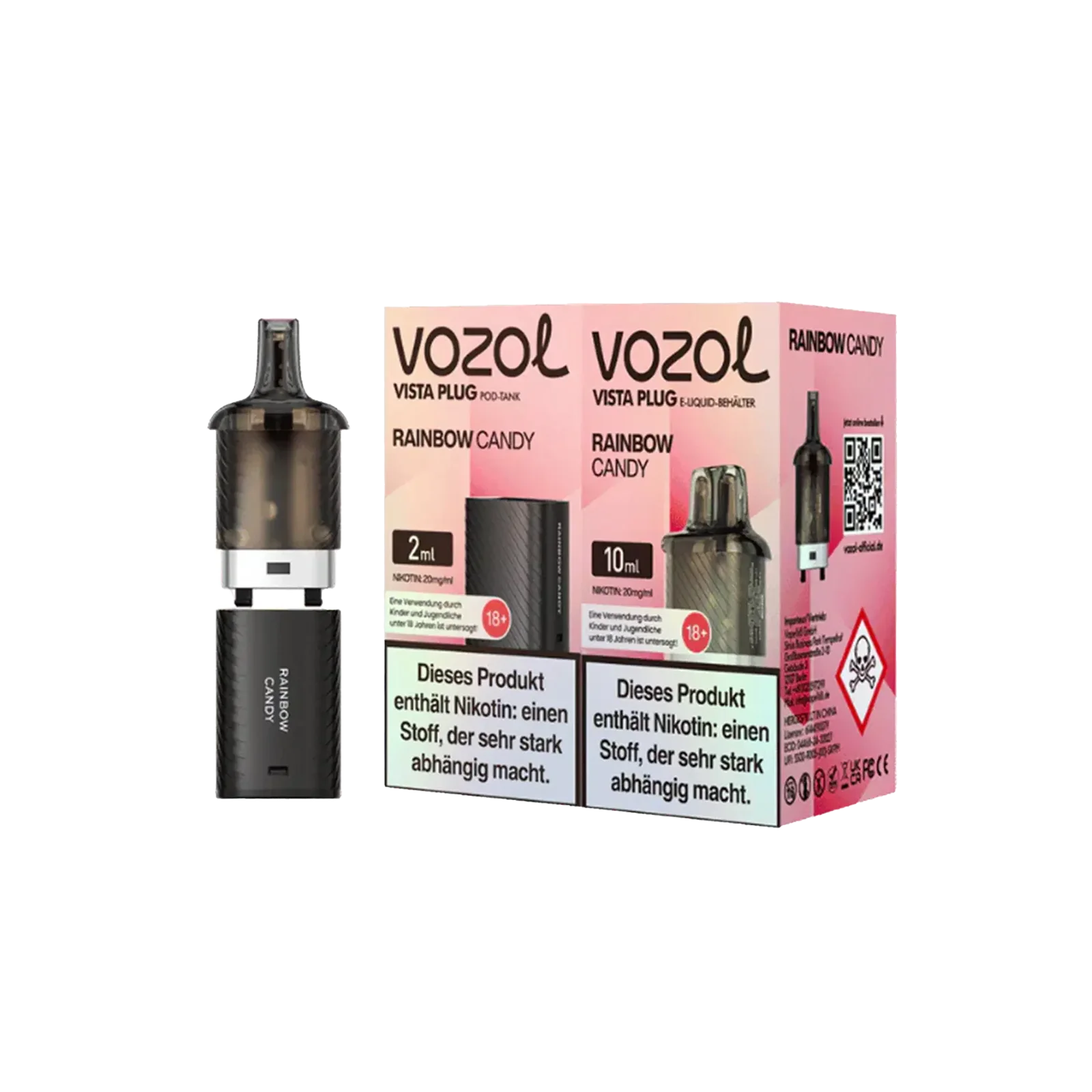 Vozol Vista Plug Rainbow Candy 10+2 ml Pod Bundle – 15.000 Züge