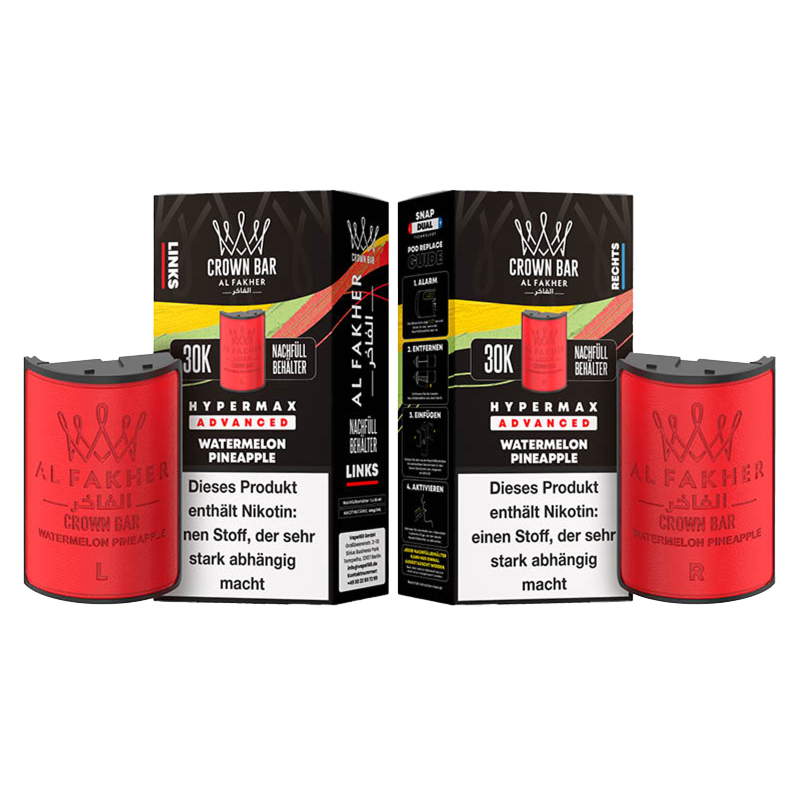 Al Fakher - Crown Bar - Hypermax - Advanced - 30K - Watermelon Pineapple 3