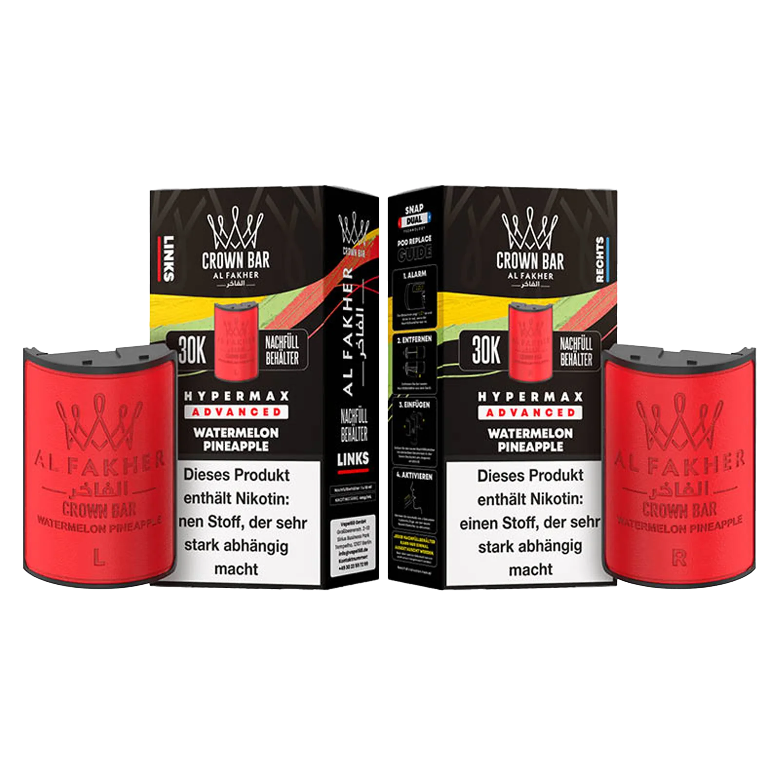 Al Fakher - Crown Bar - Hypermax - Advanced - 30K - Watermelon Pineapple 3