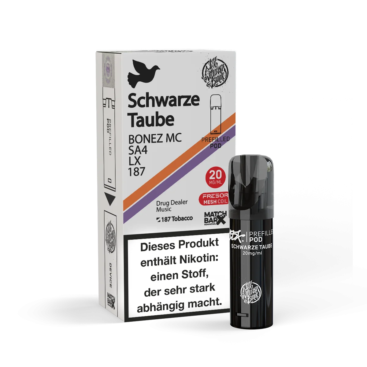 187 Pod Schwarze Taube - Neuer Prefilled Pod | Online kaufen 2