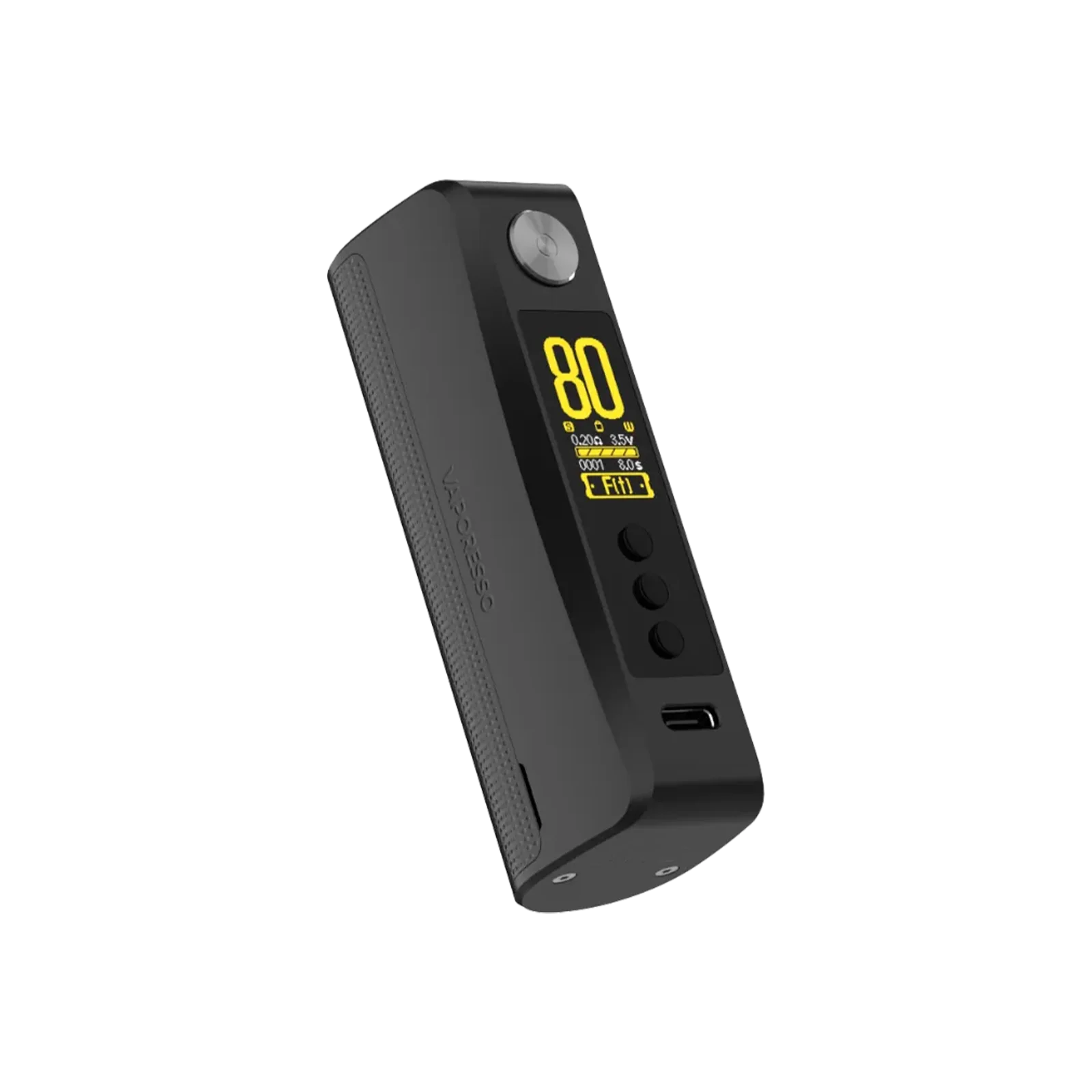 Schwarzer Vaporesso GEN 80 S Akkuträger mit TFT-Farbdisplay und 80 Watt Leistung. 4 Schwarzer Vaporesso GEN 80 S Akkuträger mit TFT-Farbdisplay und 80 Watt Leistung. 4