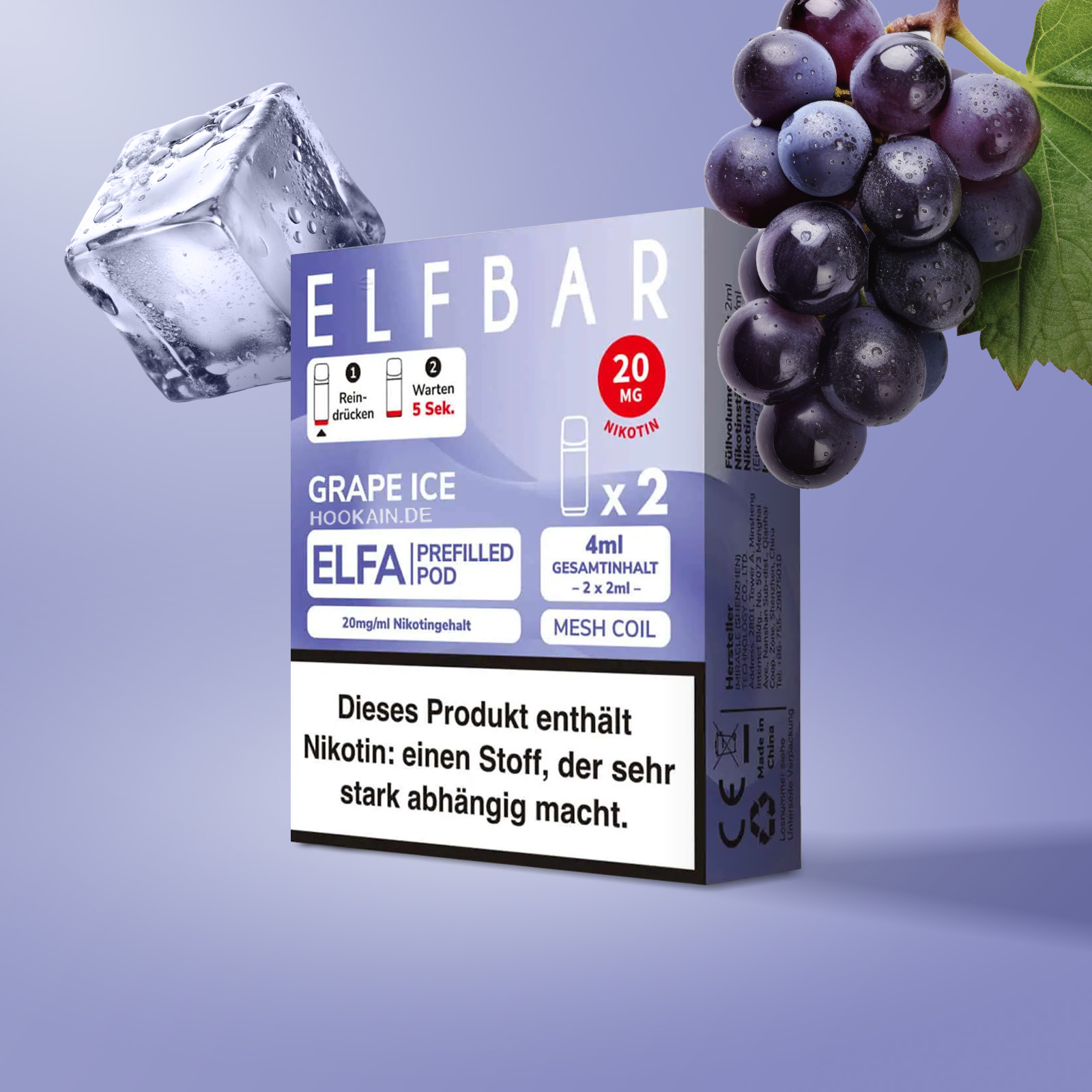 Elf Bar - ELFA - Prefilled Pod - Grape Ice 1