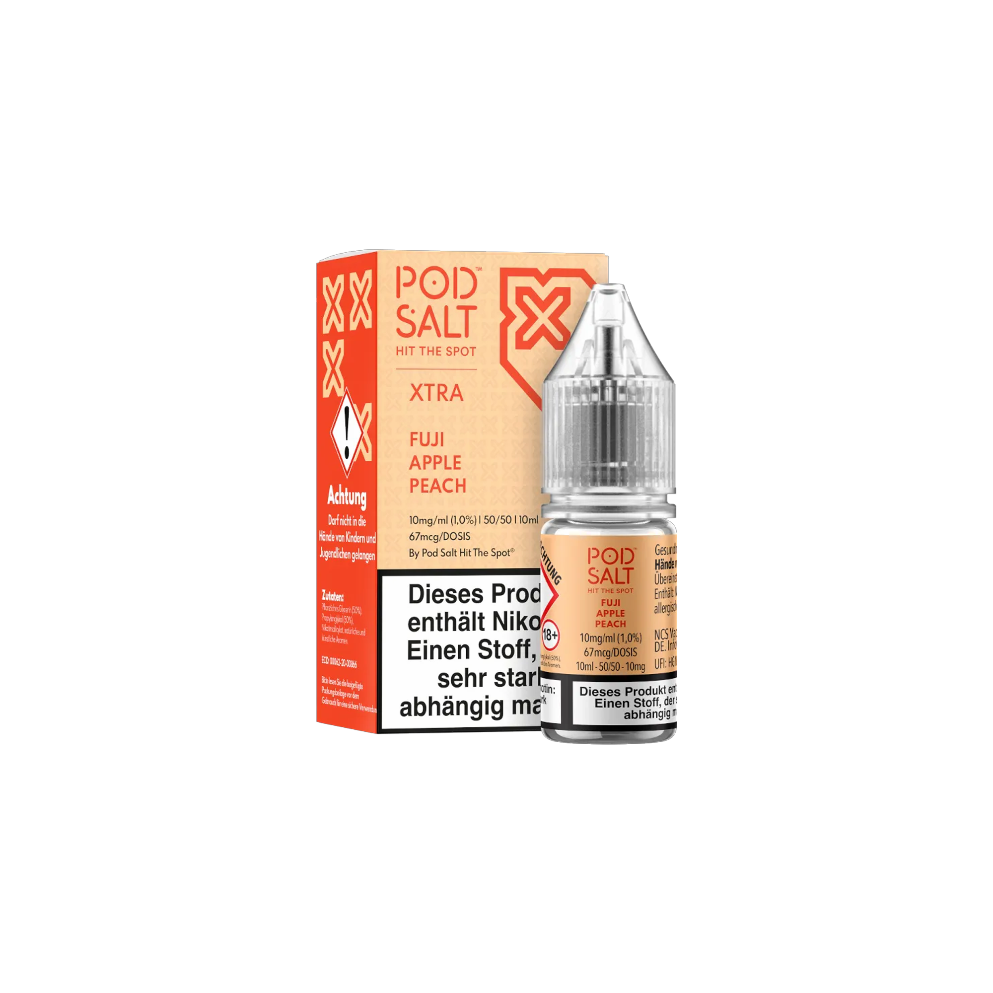 Pod Salt Xtra Nikotinsalz E-Liquid Fuji Apple Peach 10 ml mit 10 mg g&uuml;nstig bestellen 2