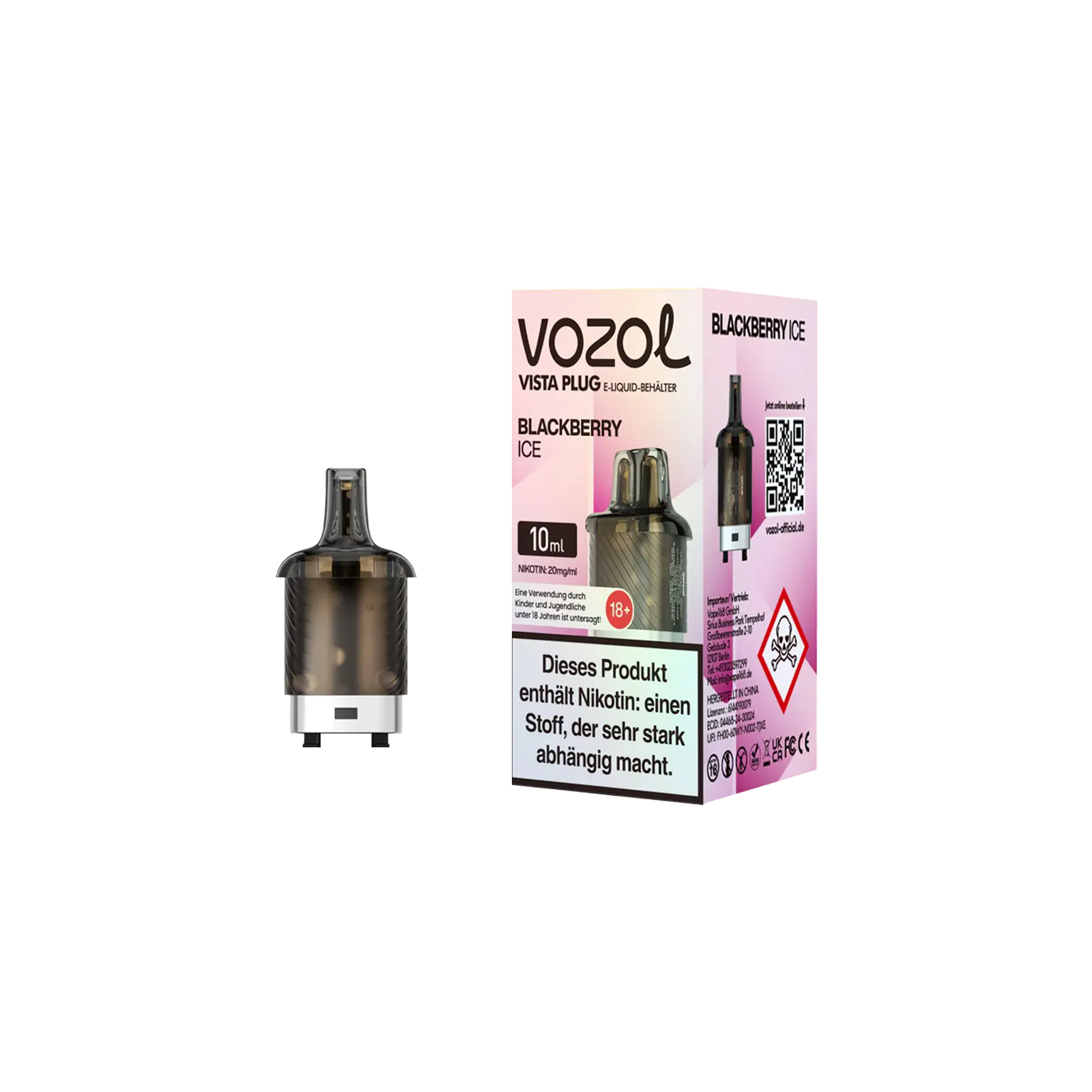 Vozol Vista Plug Pod Blackberry Ice 10ml – 15.000 Züge, intensiv 1
