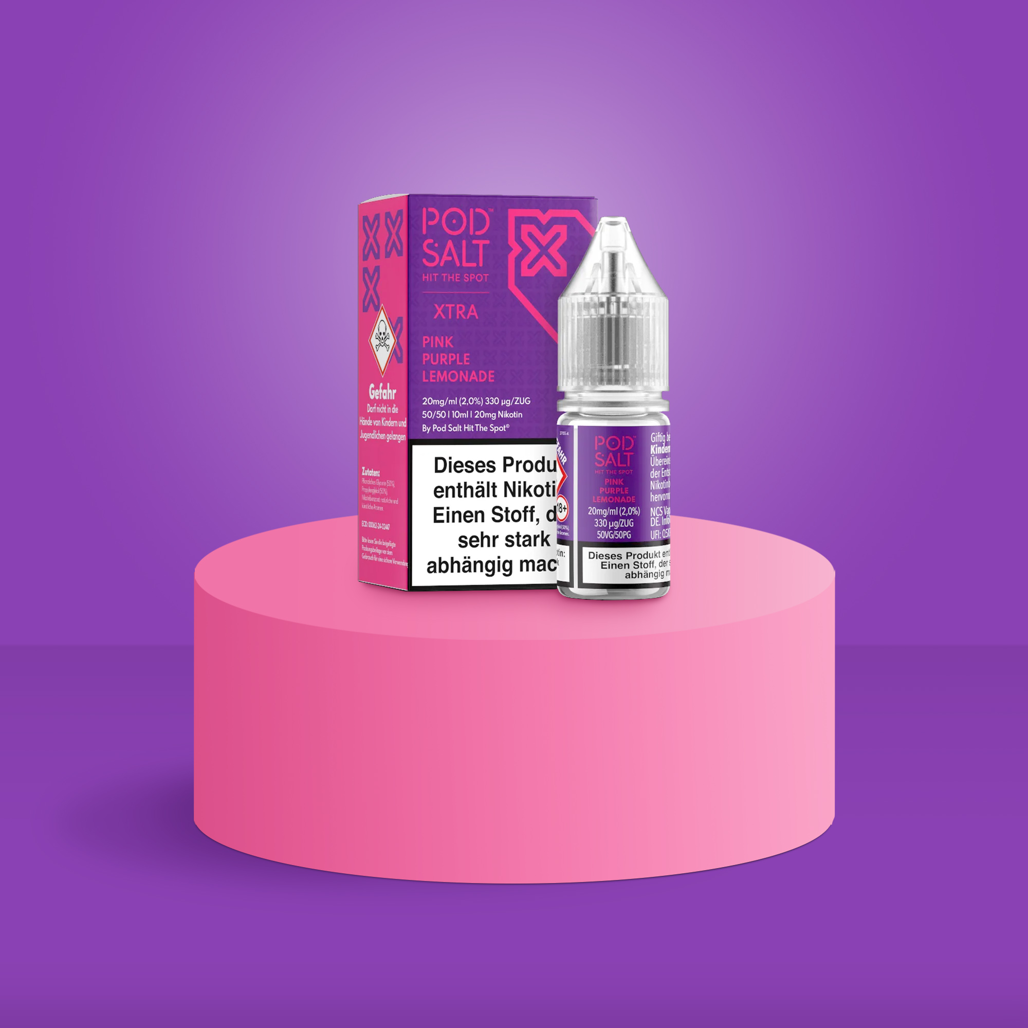 Pod Salt Xtra Nikotinsalz E-Liquid Pink Purple Lemonade 10 ml mit 20 mg g&uuml;nstig bestellen 1