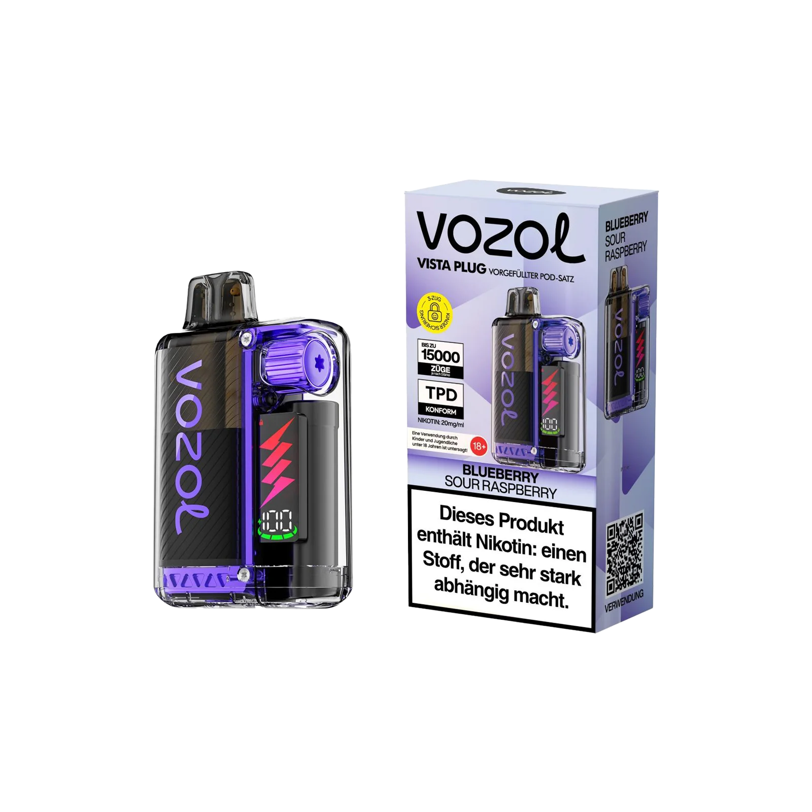 Vozol Vista Plug Blueberry Sour Raspberry Starterkit 15000