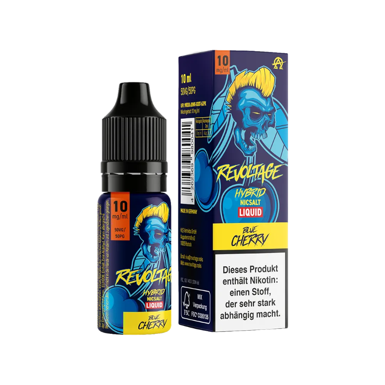 Revoltage - E-Liquid - Nikotinsalz - Blue Cherry - 10 ml - 10 mg 2