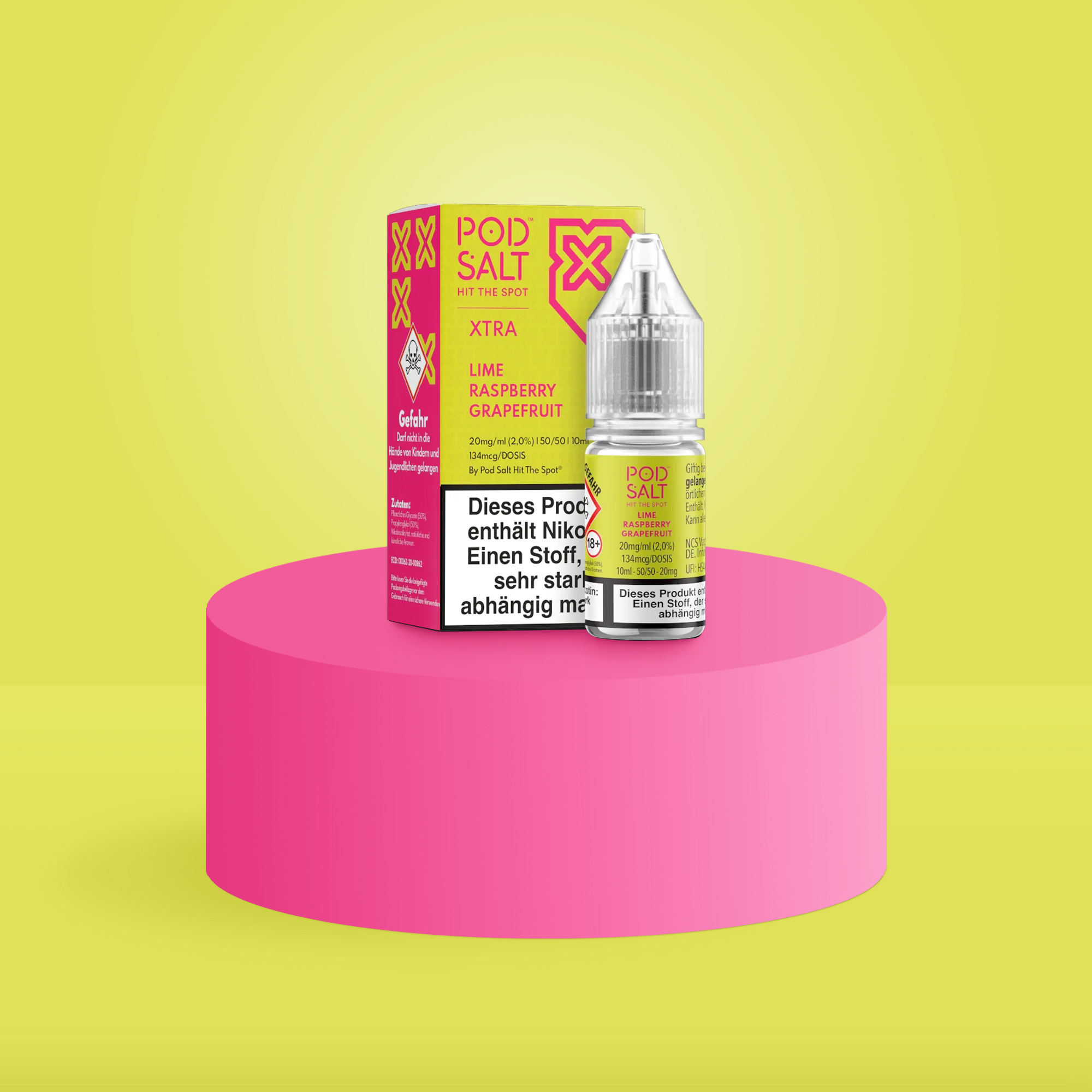 Pod Salt Xtra Nikotinsalz E-Liquid Lime Raspberry Grapefruit 10 ml mit 20 mg g&uuml;nstig bestellen 1