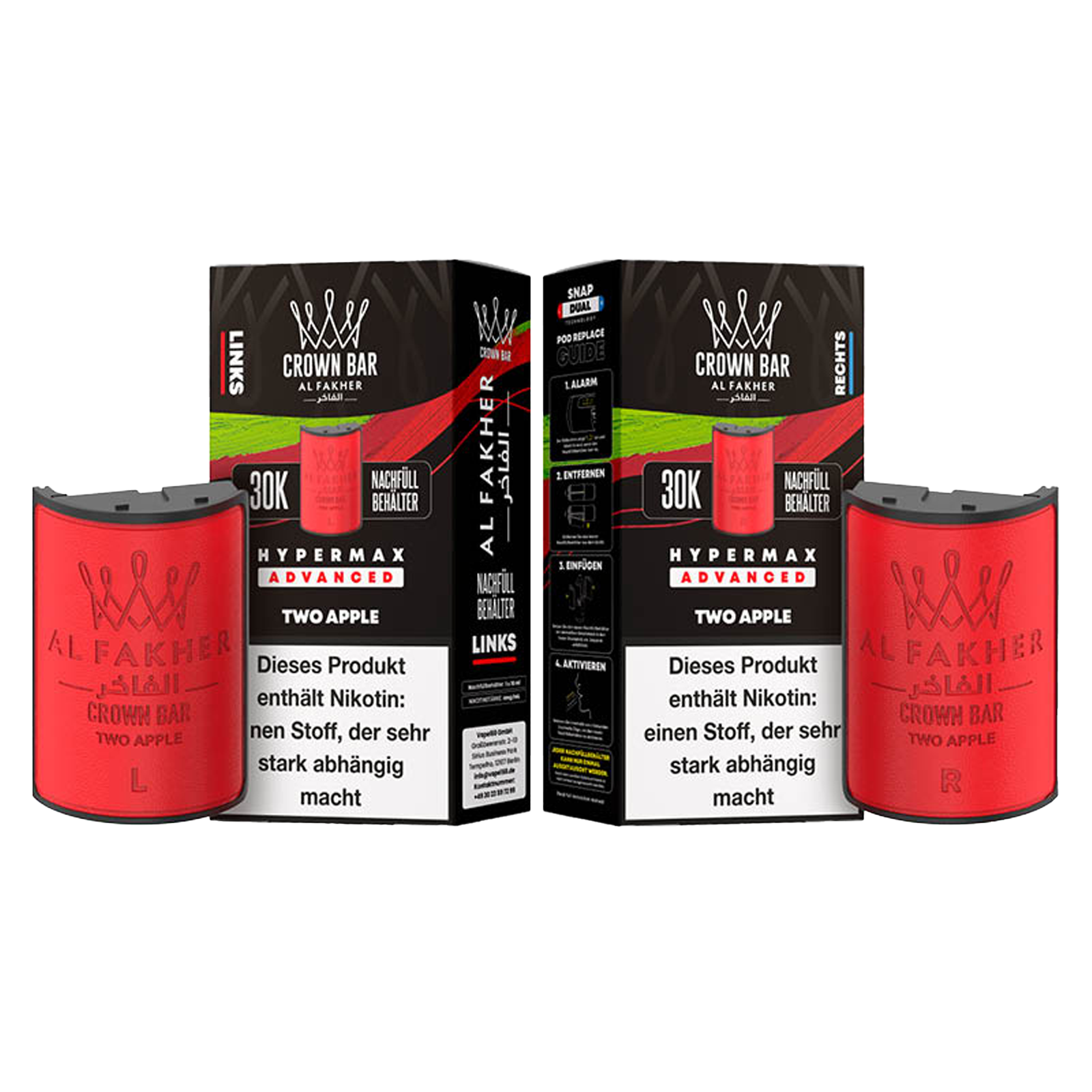 Al Fakher - Crown Bar - Hypermax - Advanced - 30K - Two Apple 3