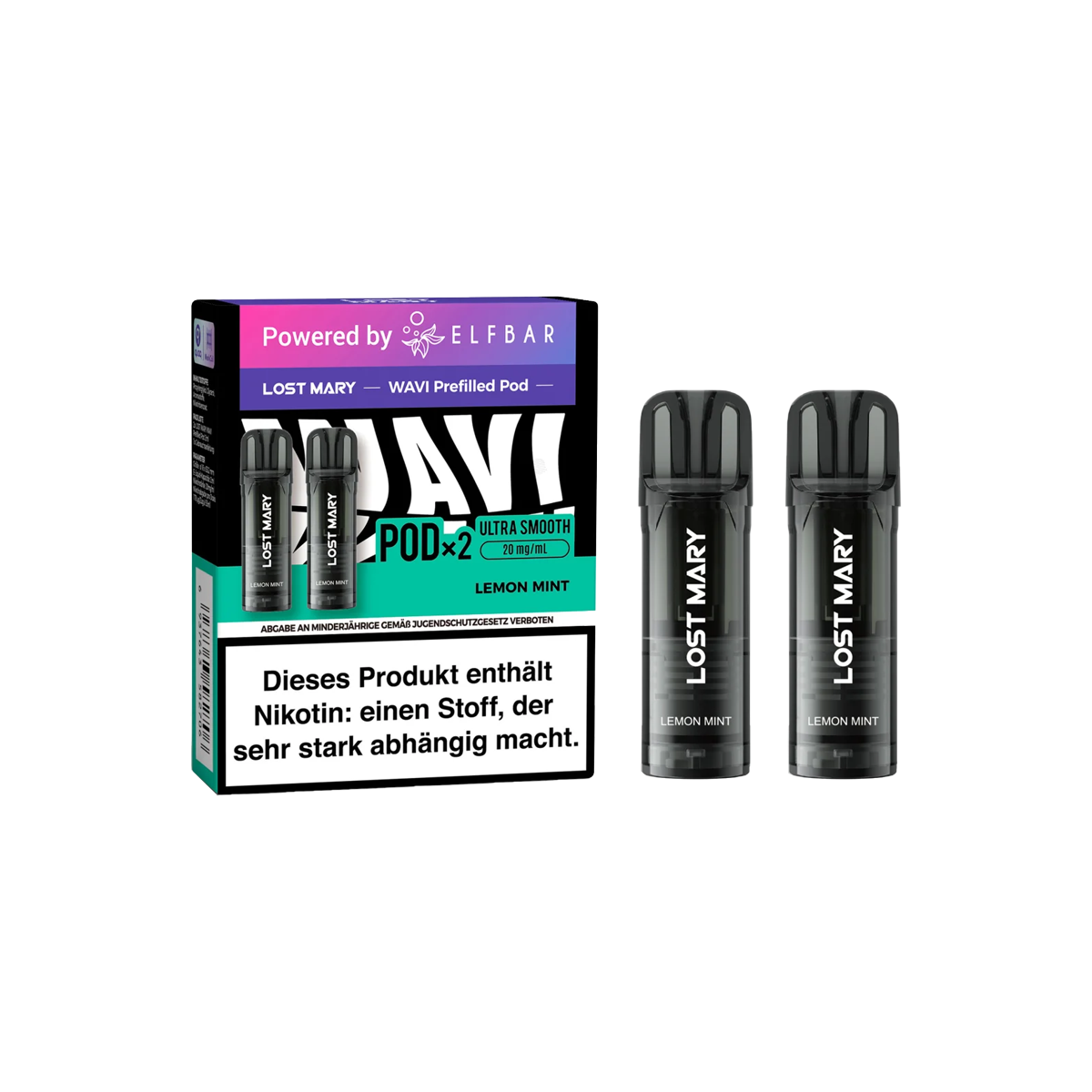Lost Mary - Prefilled Pods - Wavi - Lemon Mint - 20 mg - 2 ml - 2 Stk.1