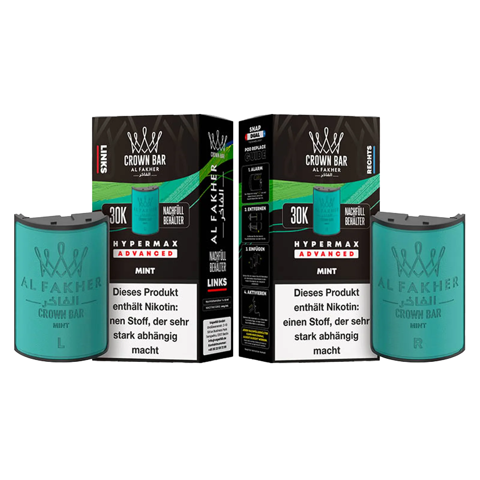 Al Fakher - Crown Bar - Hypermax - Advanced - 30K - Mint2