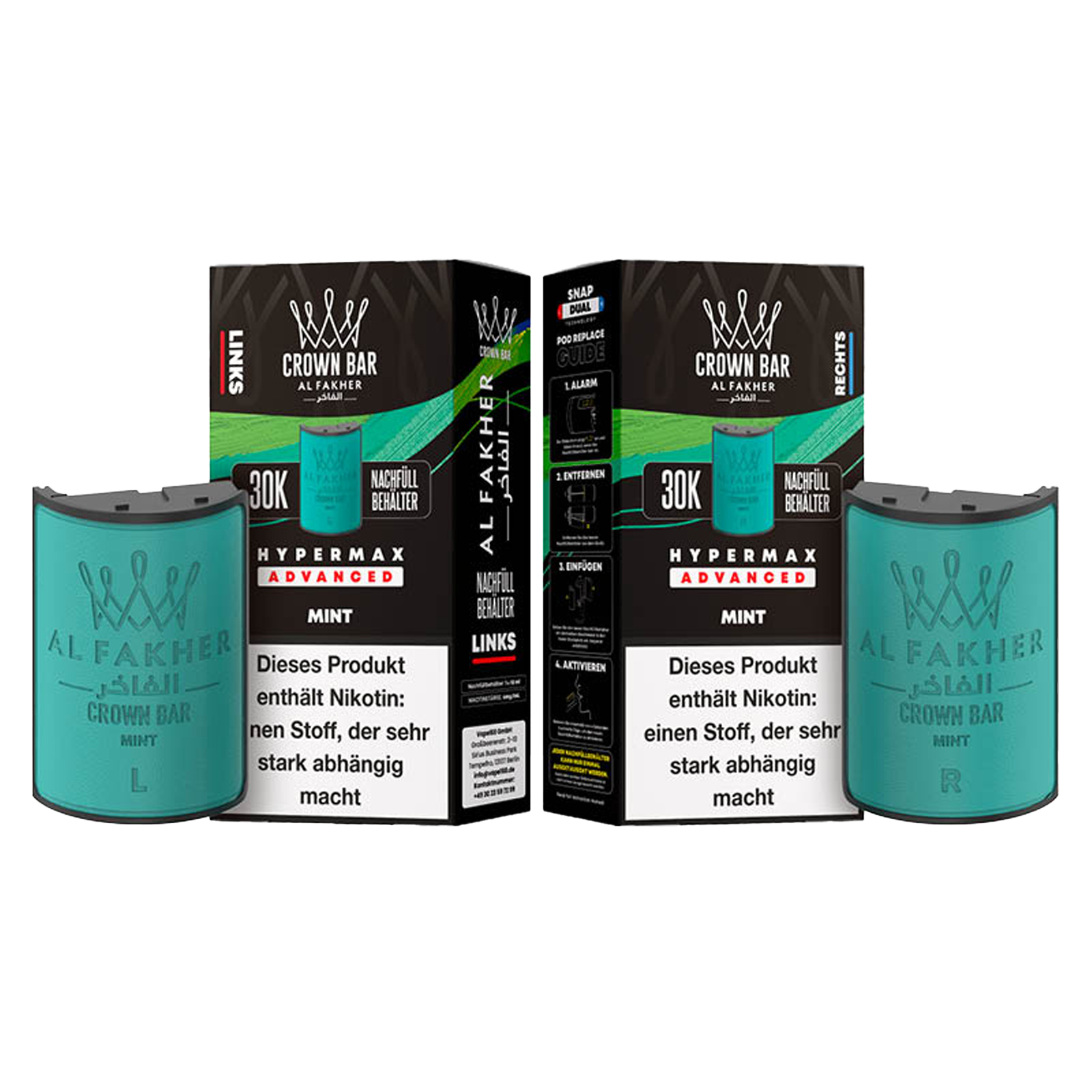 Al Fakher - Crown Bar - Hypermax - Advanced - 30K - Mint2
