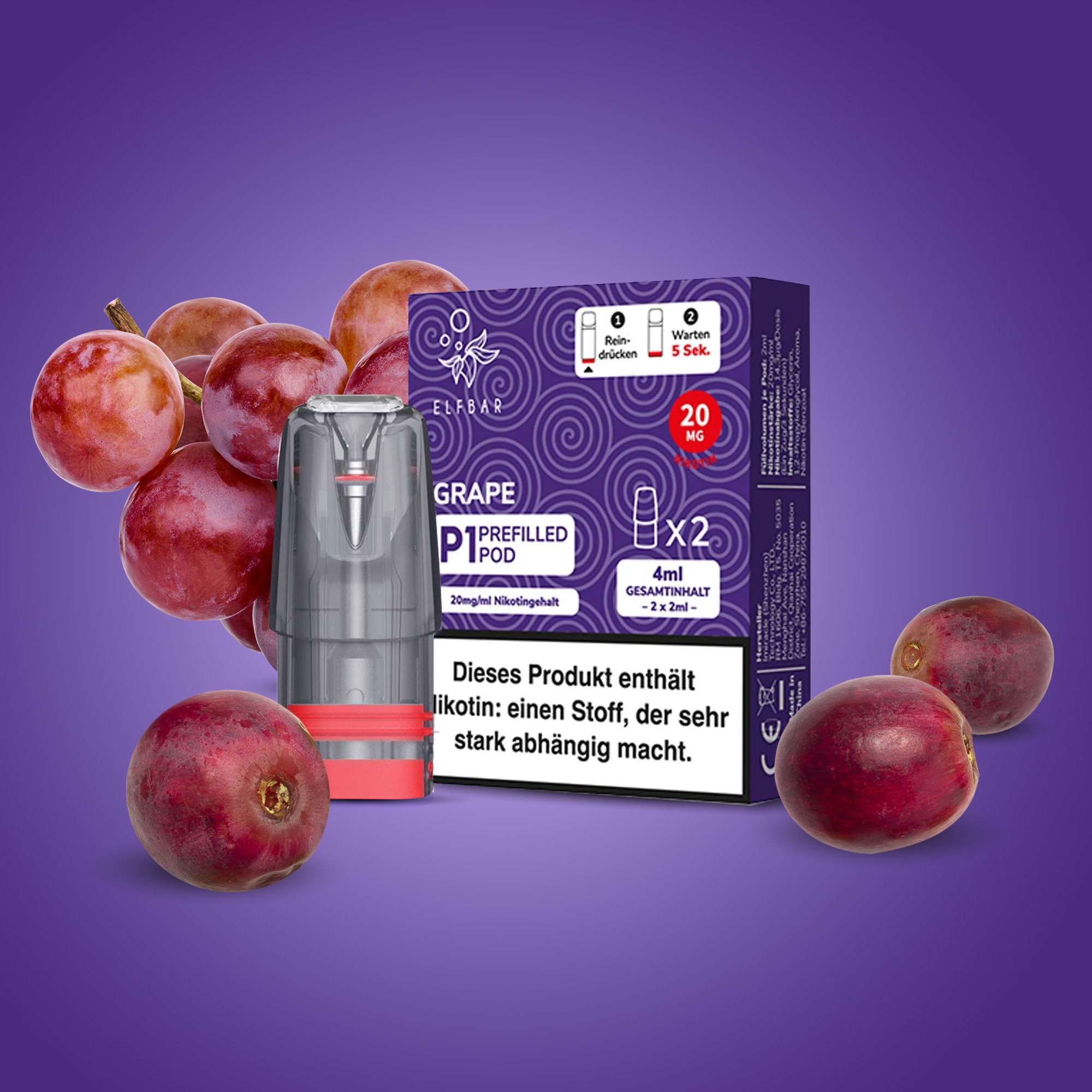 Elf Bar Mate 500 P1 Grape Prefilled Pod | Online bestellen 1