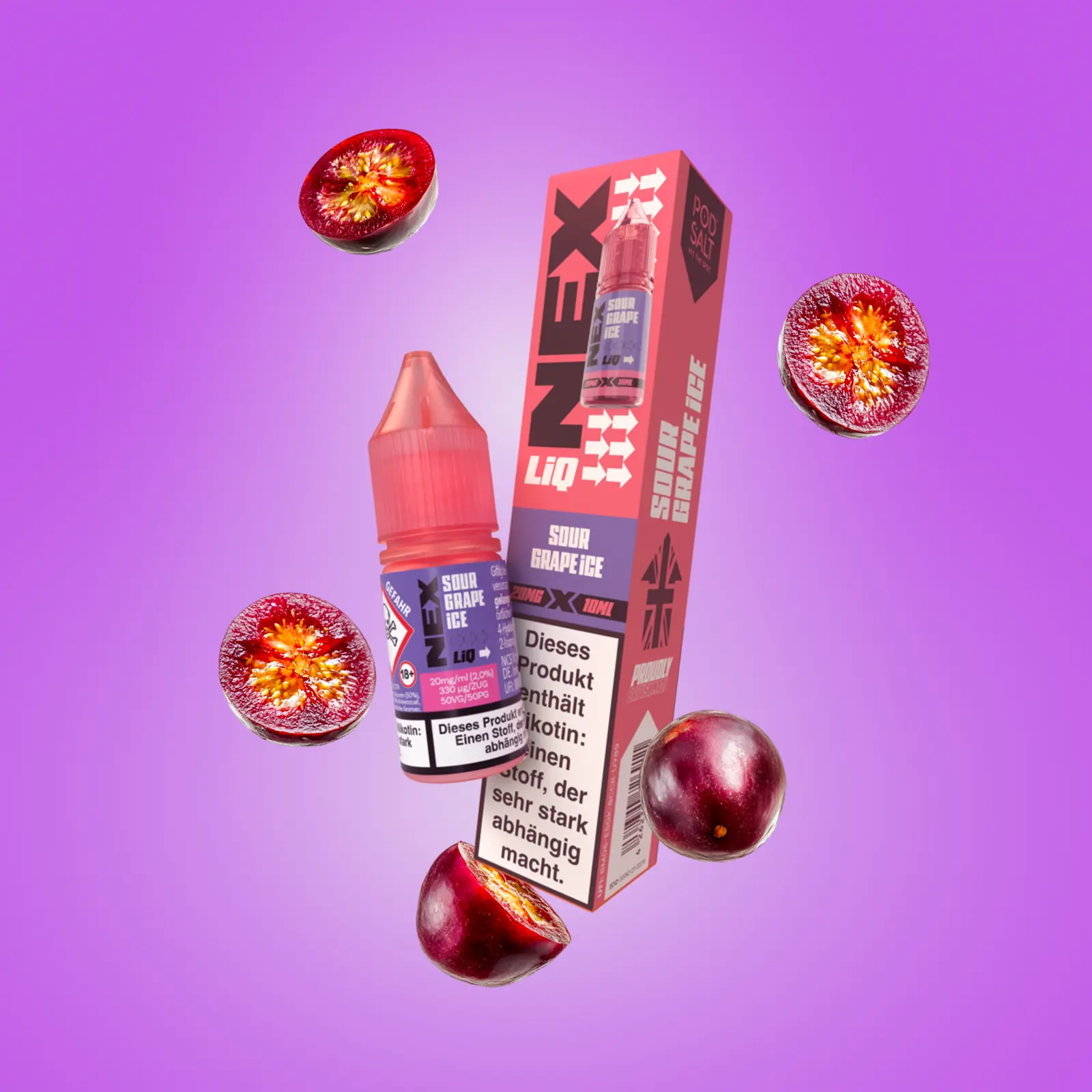 NexLiq - Pod Salt- NicSalt - 10 ml 20 mg Sour Grape Ice 1