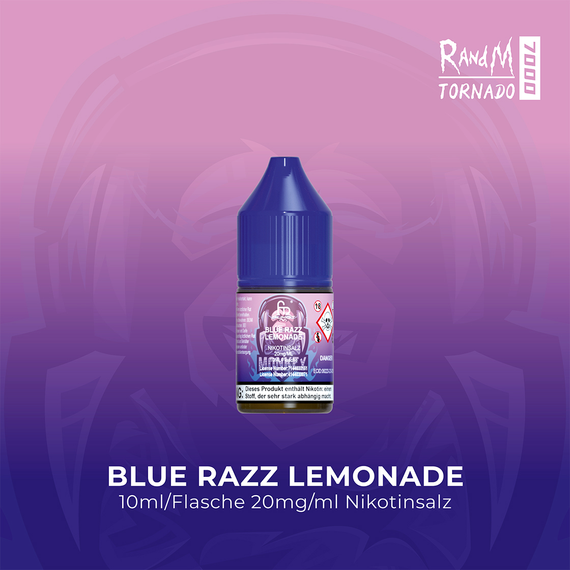 RandM Tornado 7000 Blue Razz Lemonade E-Liquid Nicotine Salt 20 mg