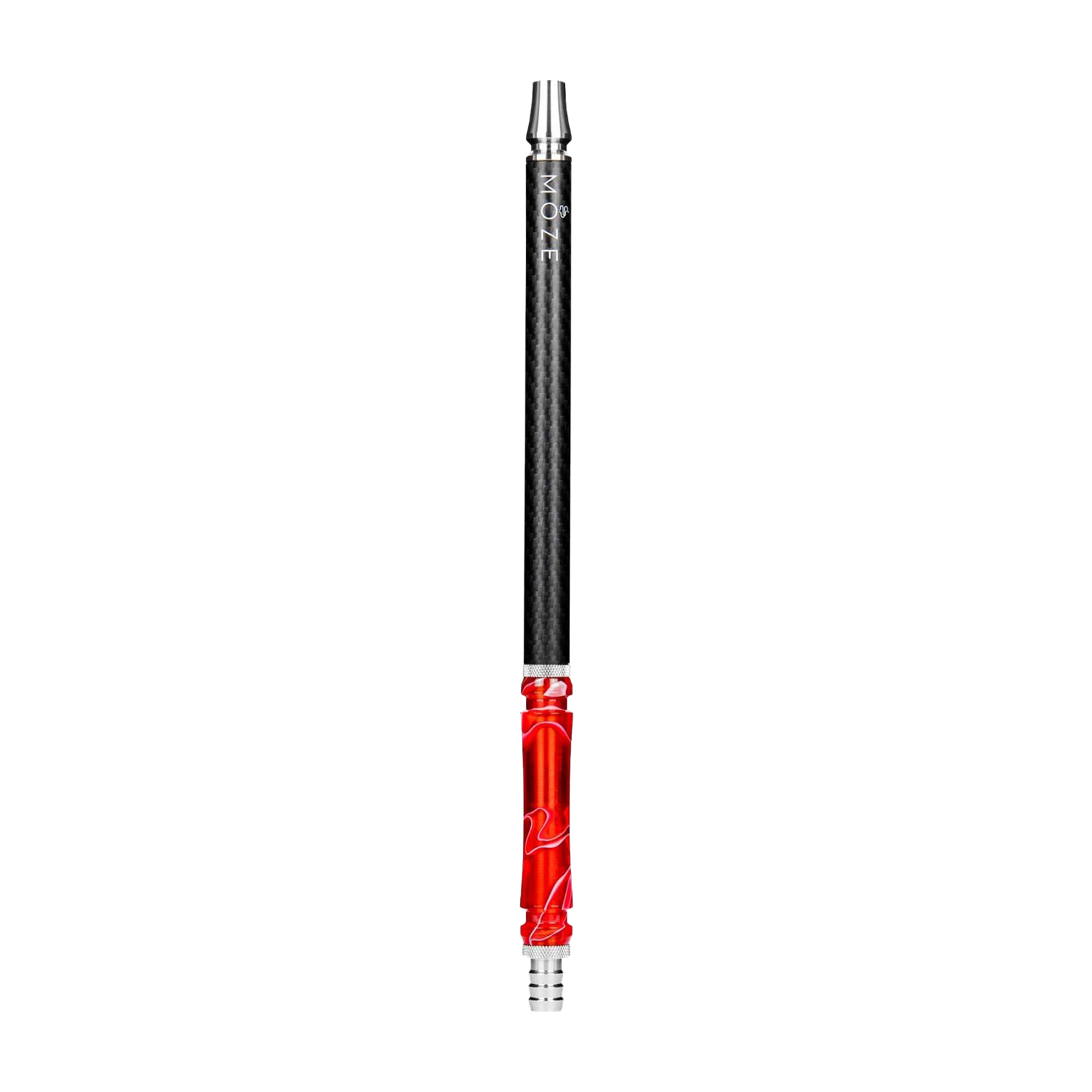 Moze Carbon Mouthpiece in Wavy Red, stilvolles Shisha-Mundstück aus Carbon und Edelstahl. 1