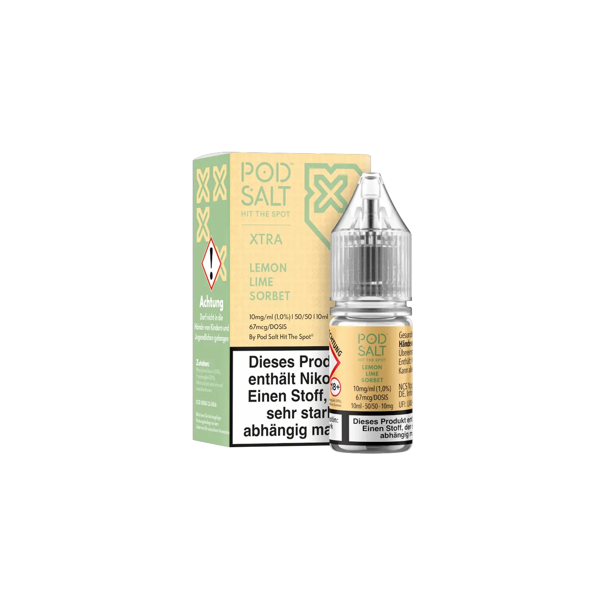 Pod Salt Xtra Nikotinsalz E-Liquid Lemon Lime Sorbet 10 ml mit 10 mg günstig bestellen 2