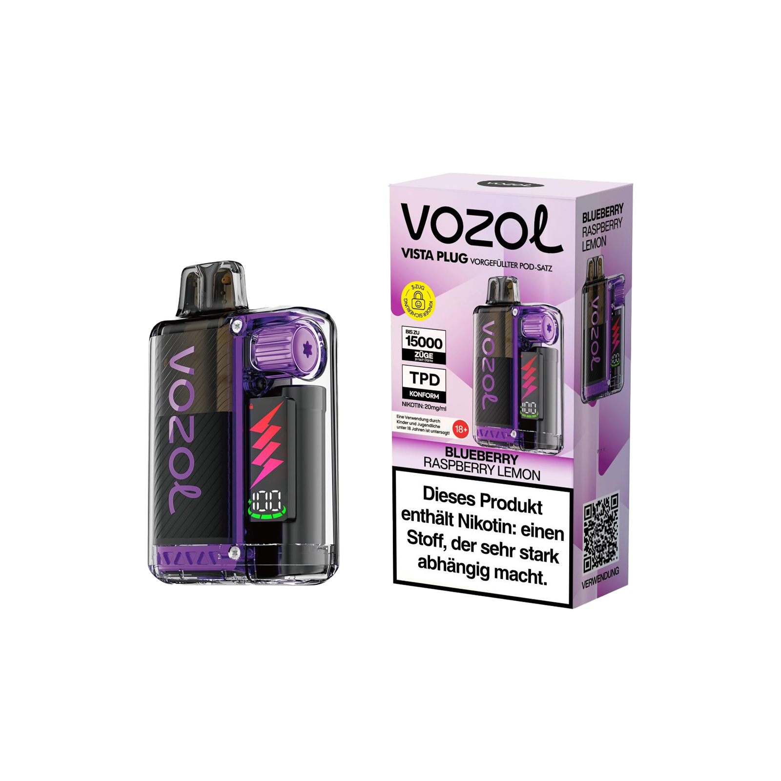 Vozol Vista Plug Starterkit Rainbow Candy – 15.000 Züge - 1
