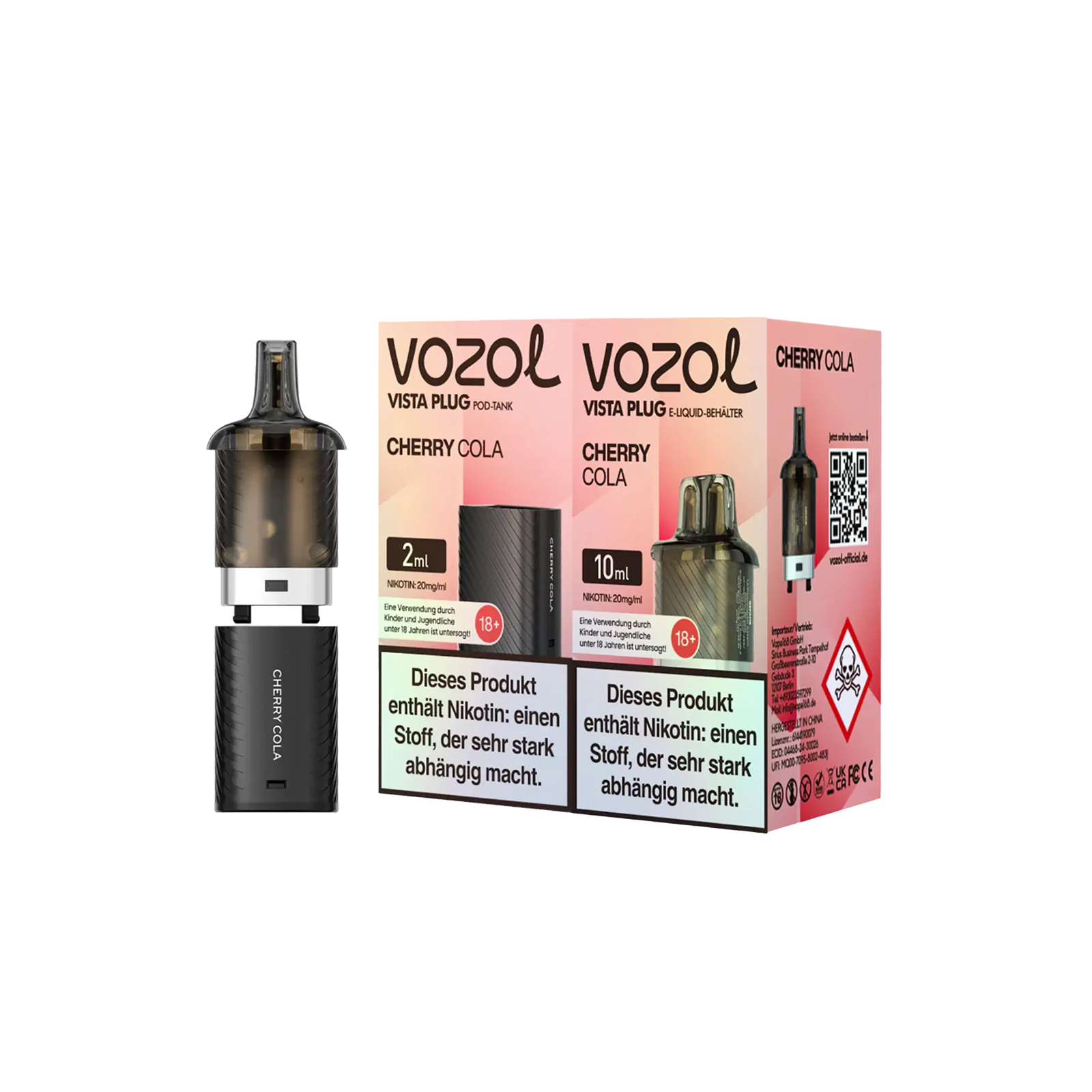 Vozol Vista Plug Cherry Cola 10 + 2 ml Pod Bundle – 15.000 Züge