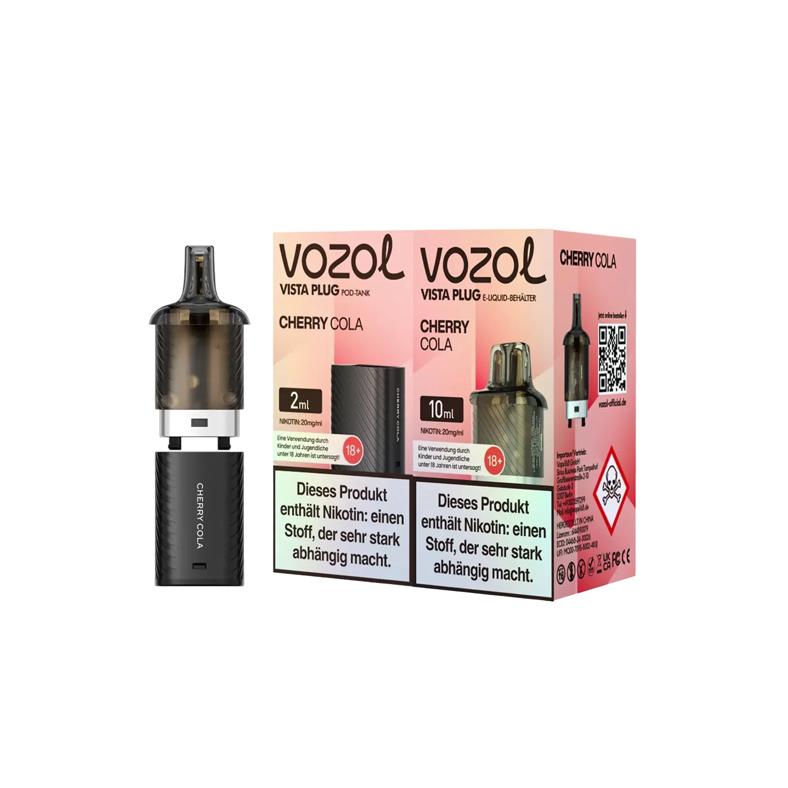 Vozol Vista Plug Cherry Cola 10 + 2 ml Pod Bundle – 15.000 Züge