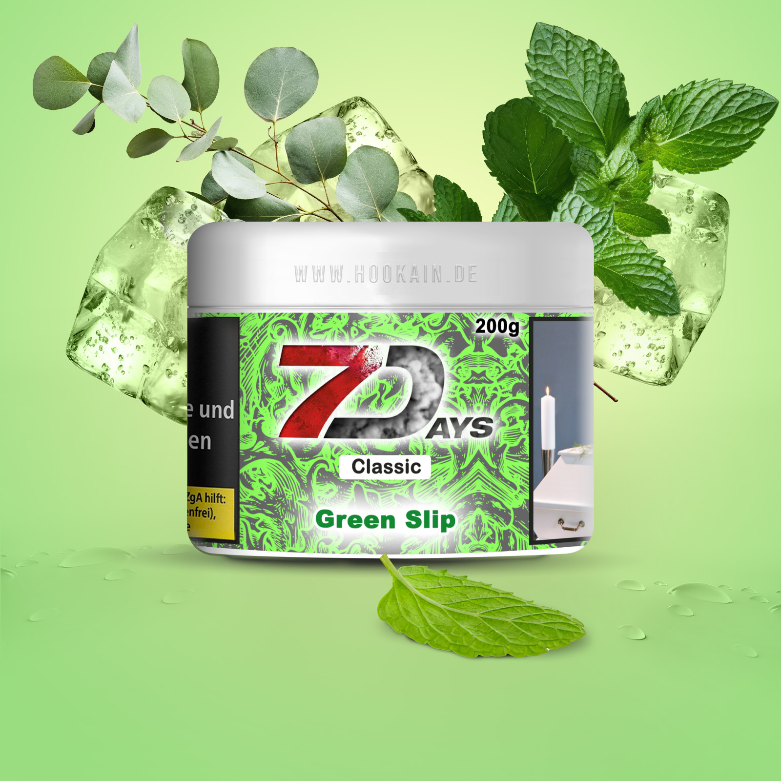 7Days GreenSlip Shisha Tabak – Minze, Ice & Eukalyptus