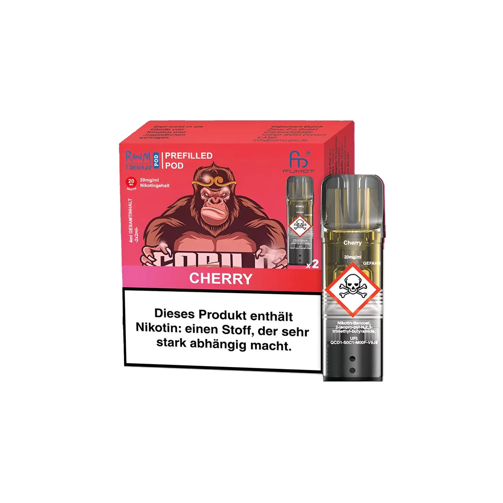 RandM  - Tornado Pods - Cherry - 2-pack - 20 mg - 2 ml