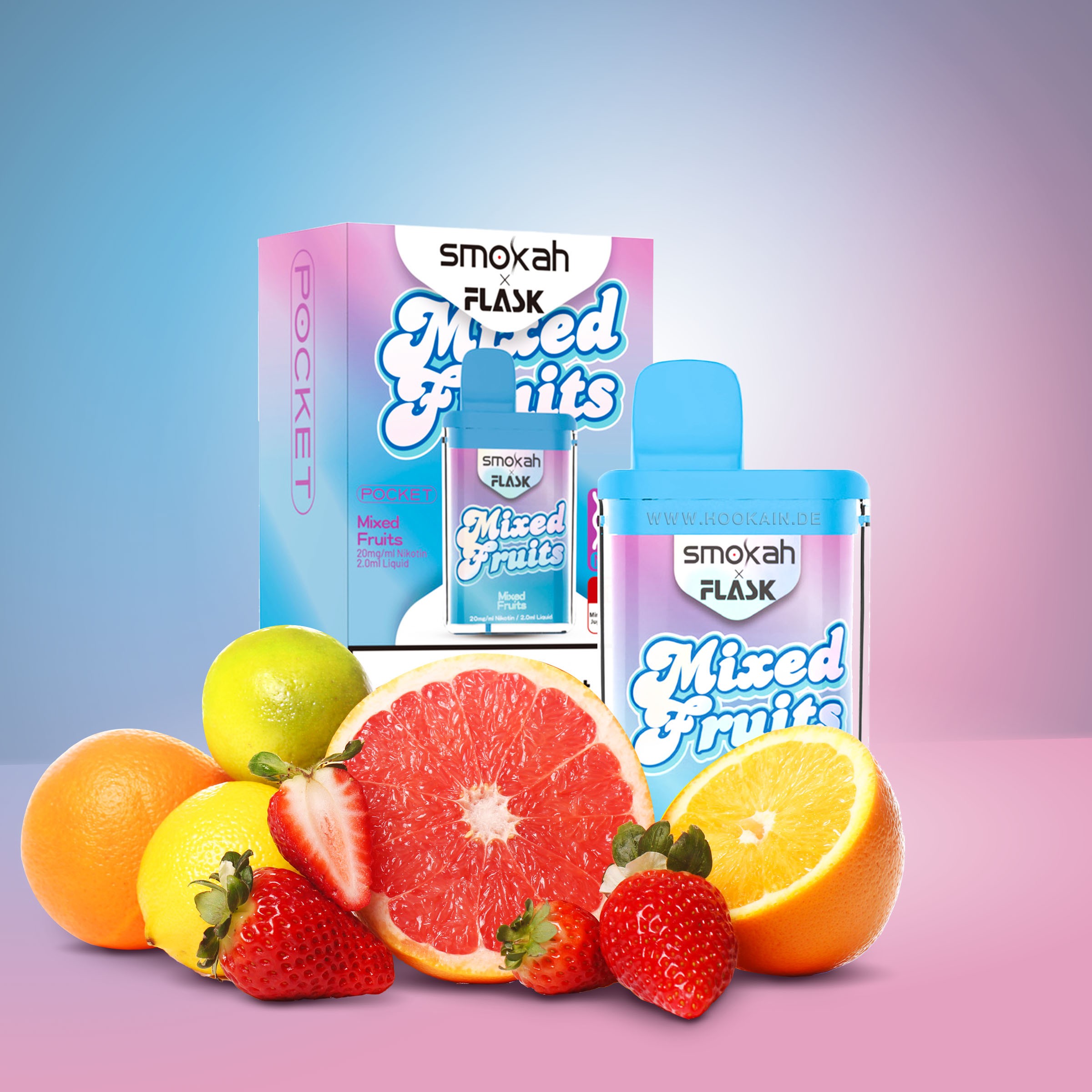 Smokah - Flask - Mixed Fruits - Vapestick | Alle neuen Sorten g&uuml;nstig online kaufen - Hookain E-Shisha Onlineshop 1