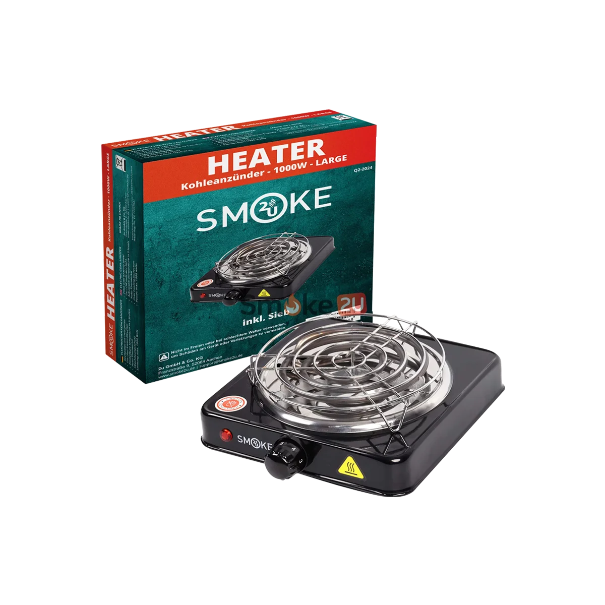 Smoke2u - Hotplate - Kohleanz&uuml;nder - 1000W1