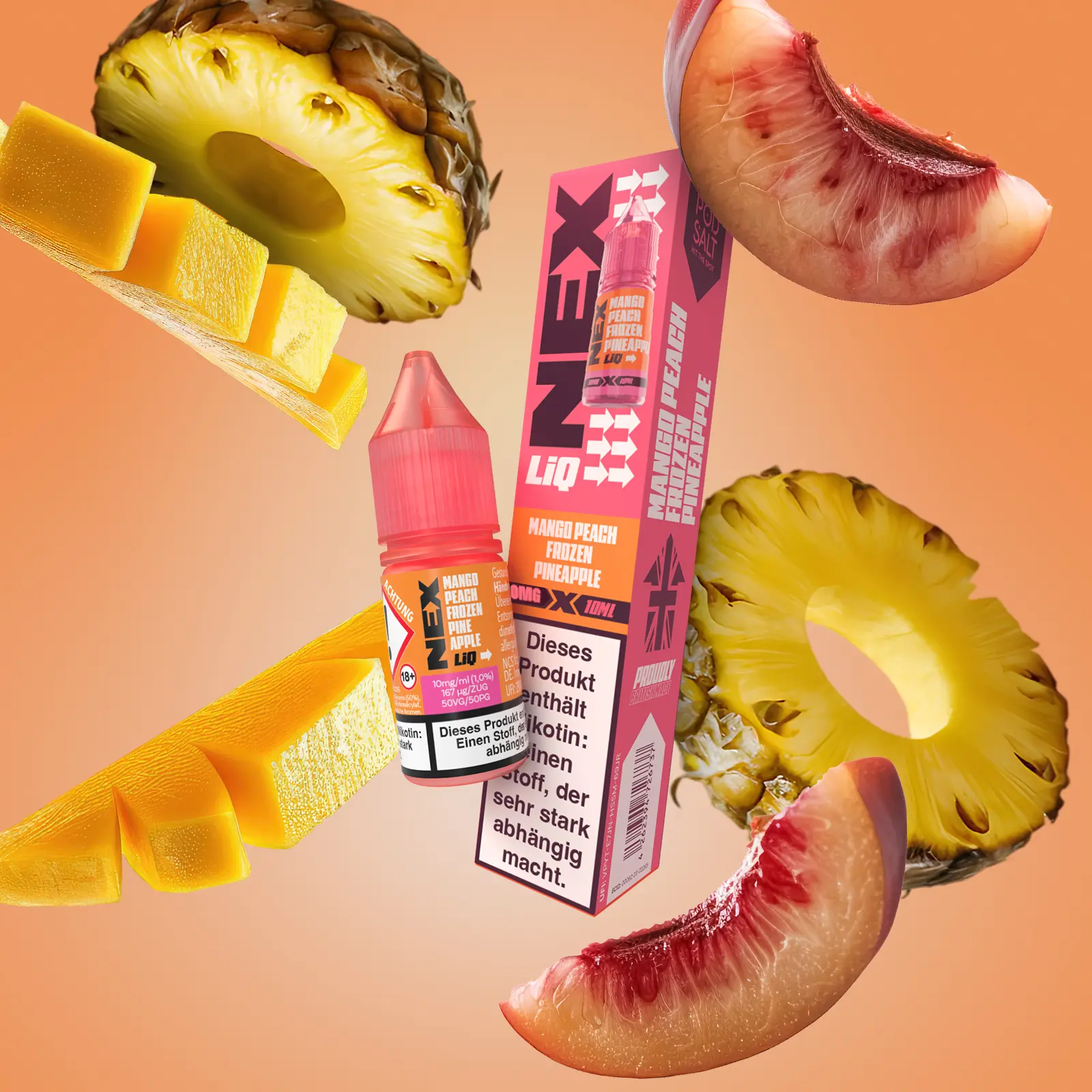 NexLiq - Pod Salt- NicSalt - 10 ml 0 mg Mango Peach Frozen Pineapple 1