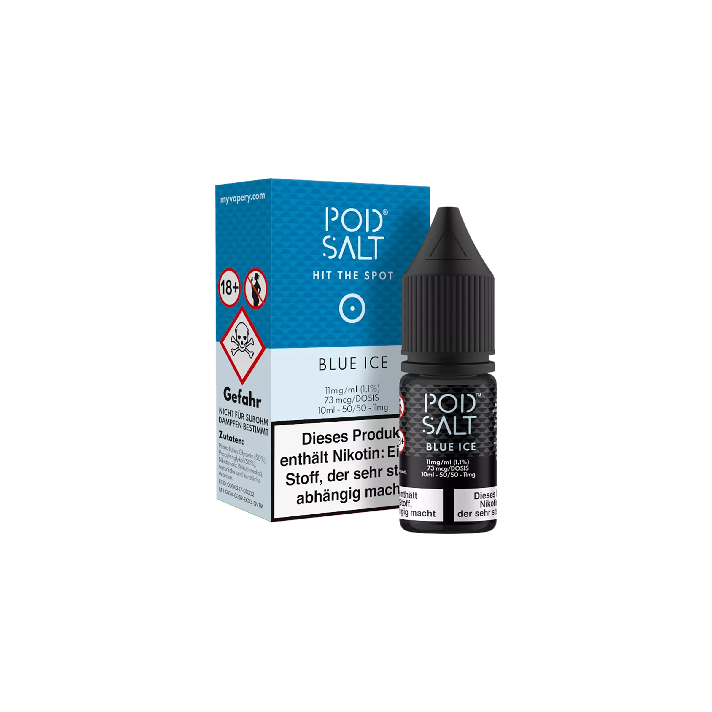 Pod Salt - E-Liquid - NicSalt - Blue Ice - 10 ml - 11 mg