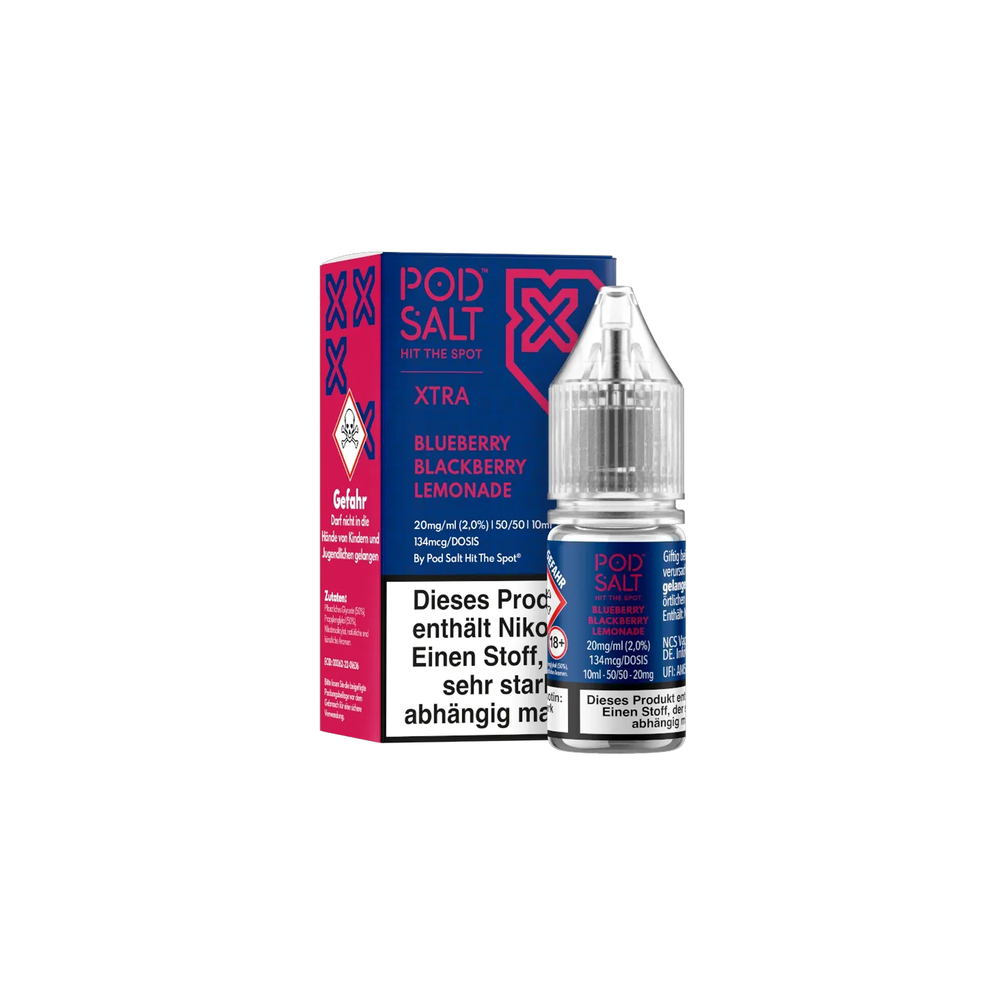 Pod Salt Xtra Nikotinsalz E-Liquid Blueberry Blackberry Lemonade 10 ml mit 20 mg günstig bestellen 2
