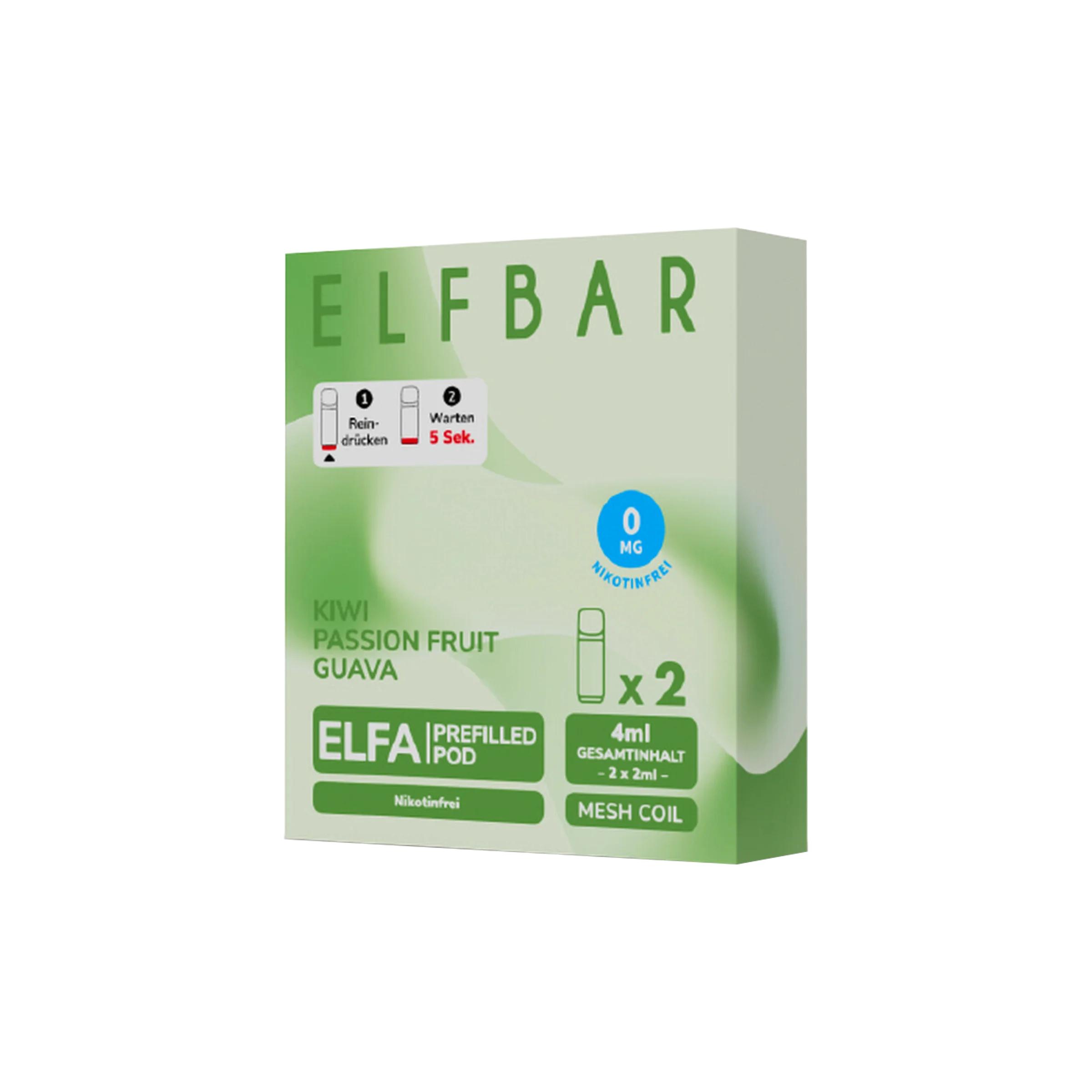 Elf Bar ELFA CP Kiwi Passion Fruit Guava Nikotinfrei | Prefilled Pods günstig bestellen 1