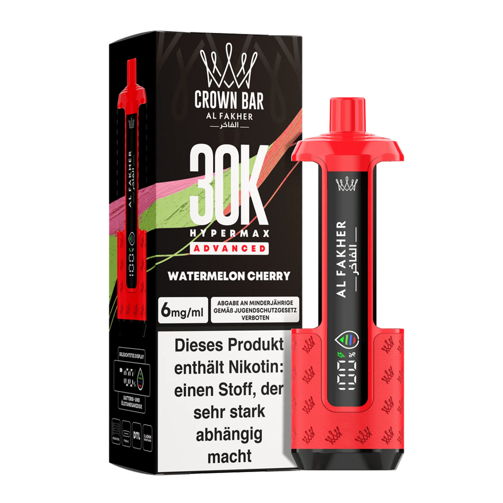 Al Fakher - Crown Bar - Hypermax - Advanced - 30K - Watermelon Cherry 2