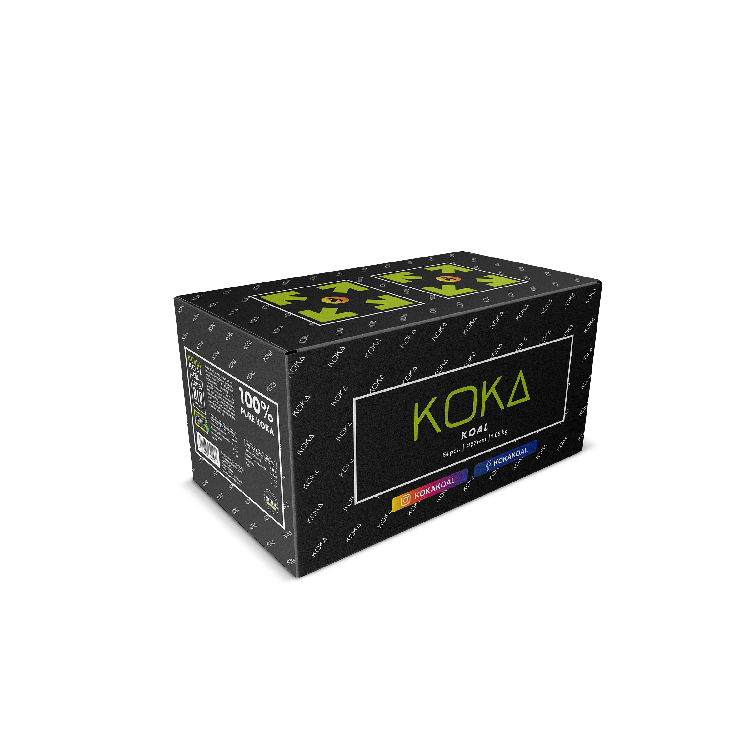 Koka Koal - 100% Pure Koka - 1 kg - 27 mm | Shisha Kohle | Online bestellen 3