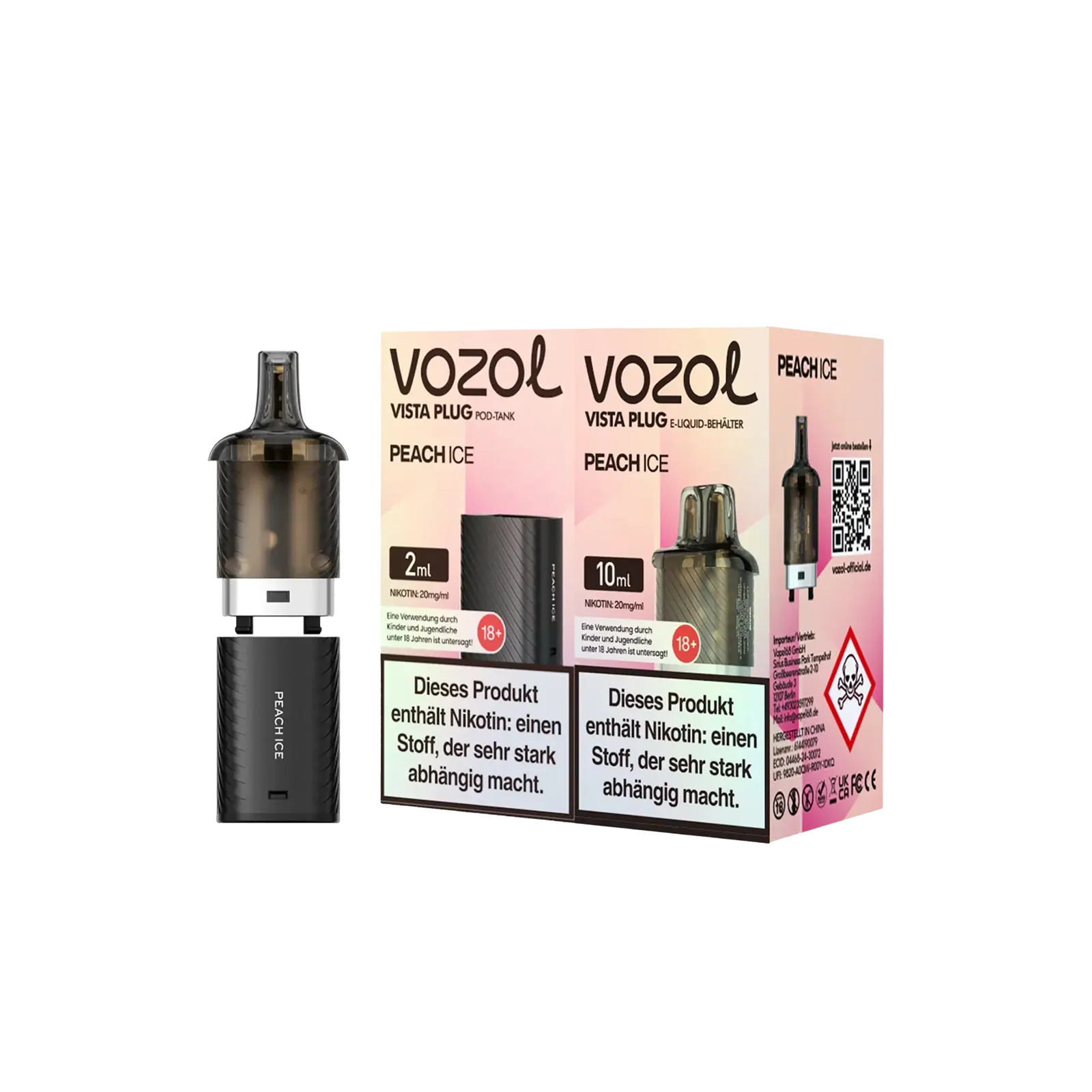 Vozol Vista Plug Peach Ice Bundle 12ml Pod – Fruchtig & Langlebig