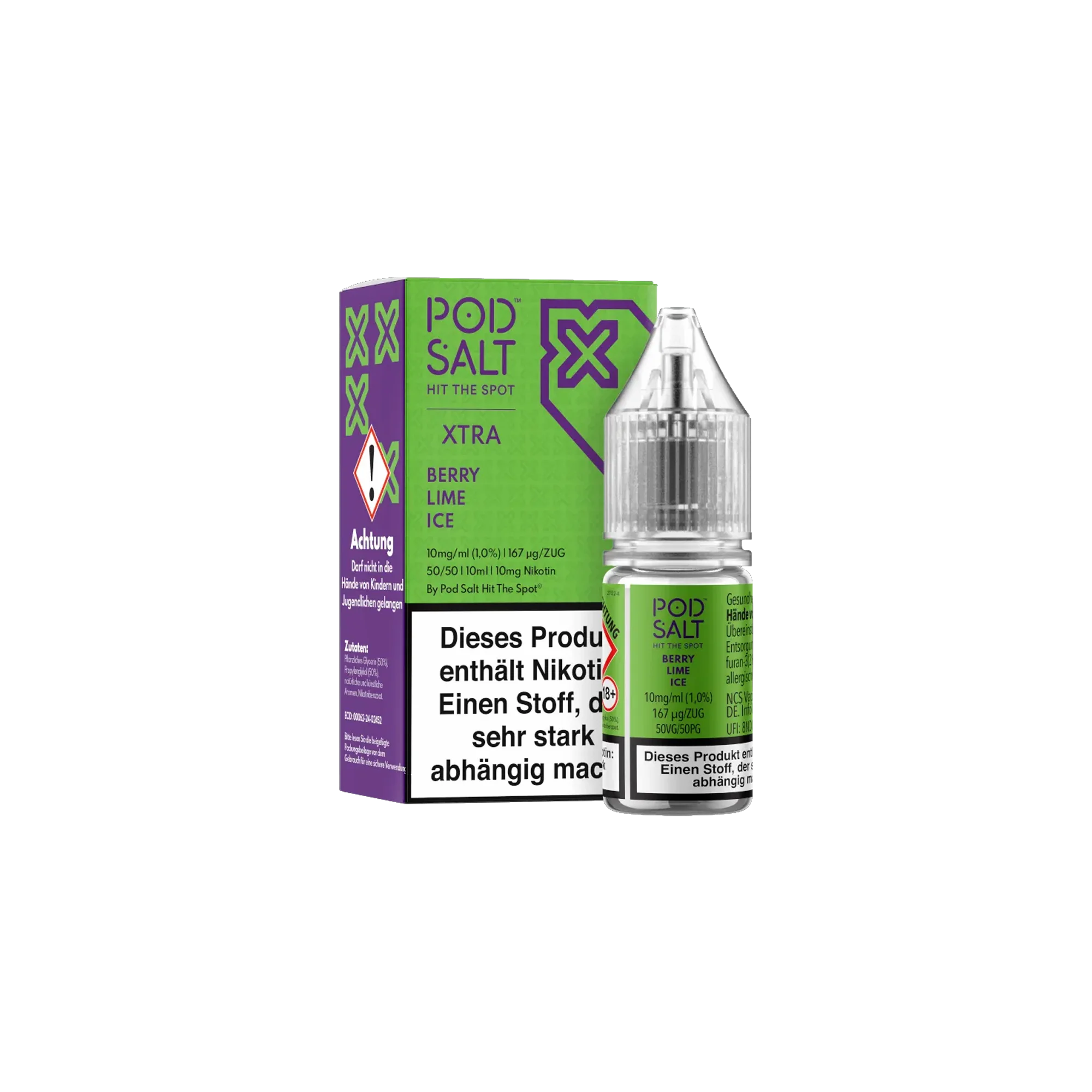 Pod Salt Xtra Nikotinsalz E-Liquid Berry Lime Ice 10 ml mit 10 mg günstig bestellen 2
