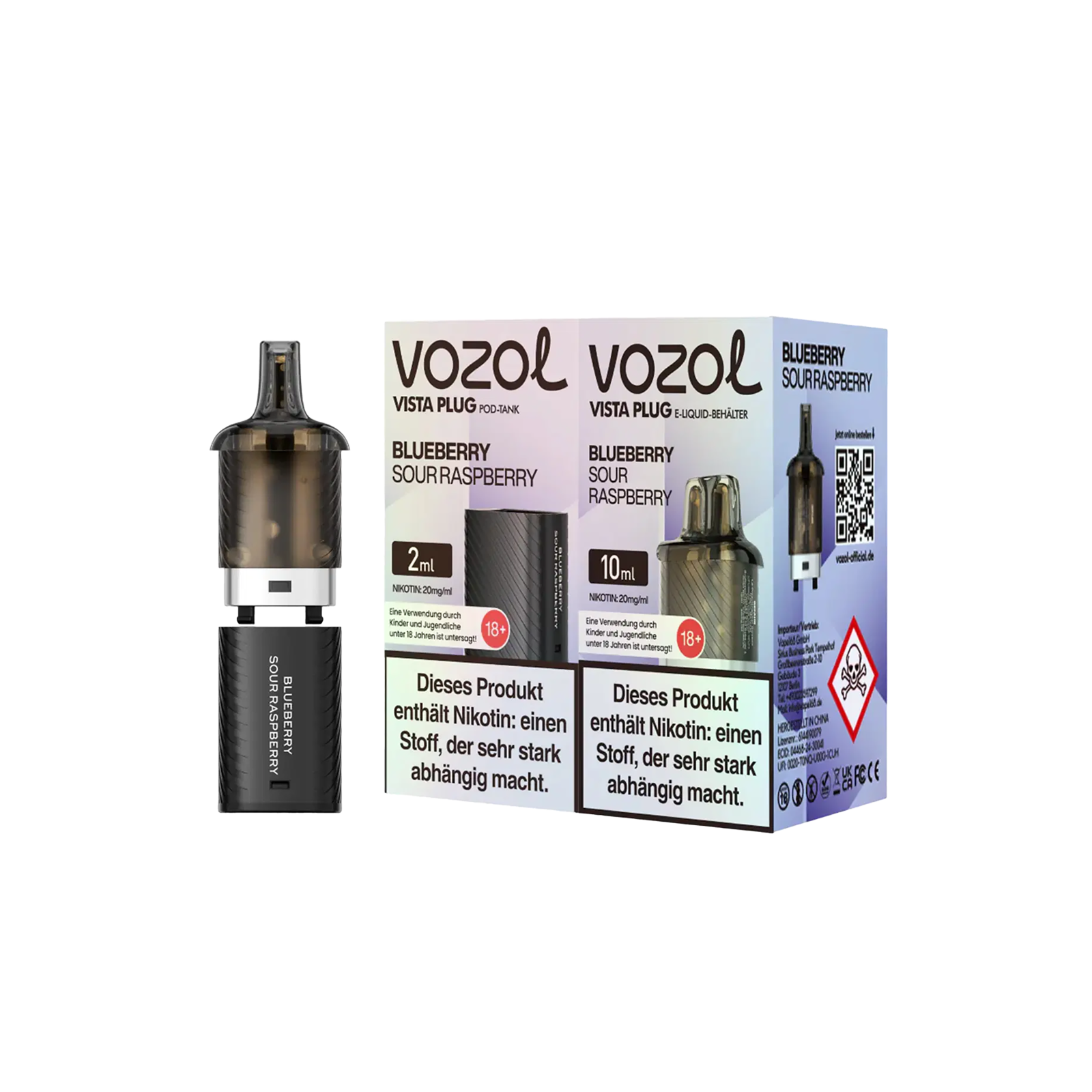 Vozol Vista Plug Blueberry Sour Raspberry Pod Bundle – 10+2 ml