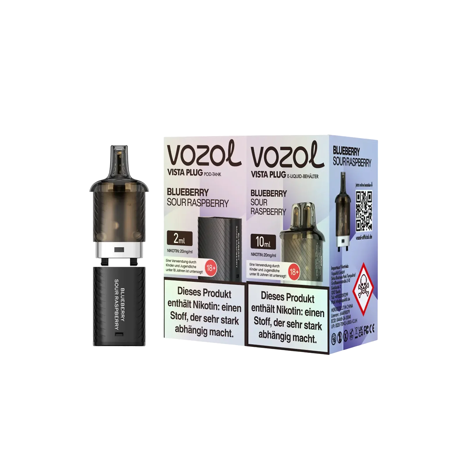 Vozol Vista Plug Blueberry Sour Raspberry Pod Bundle – 10+2 ml