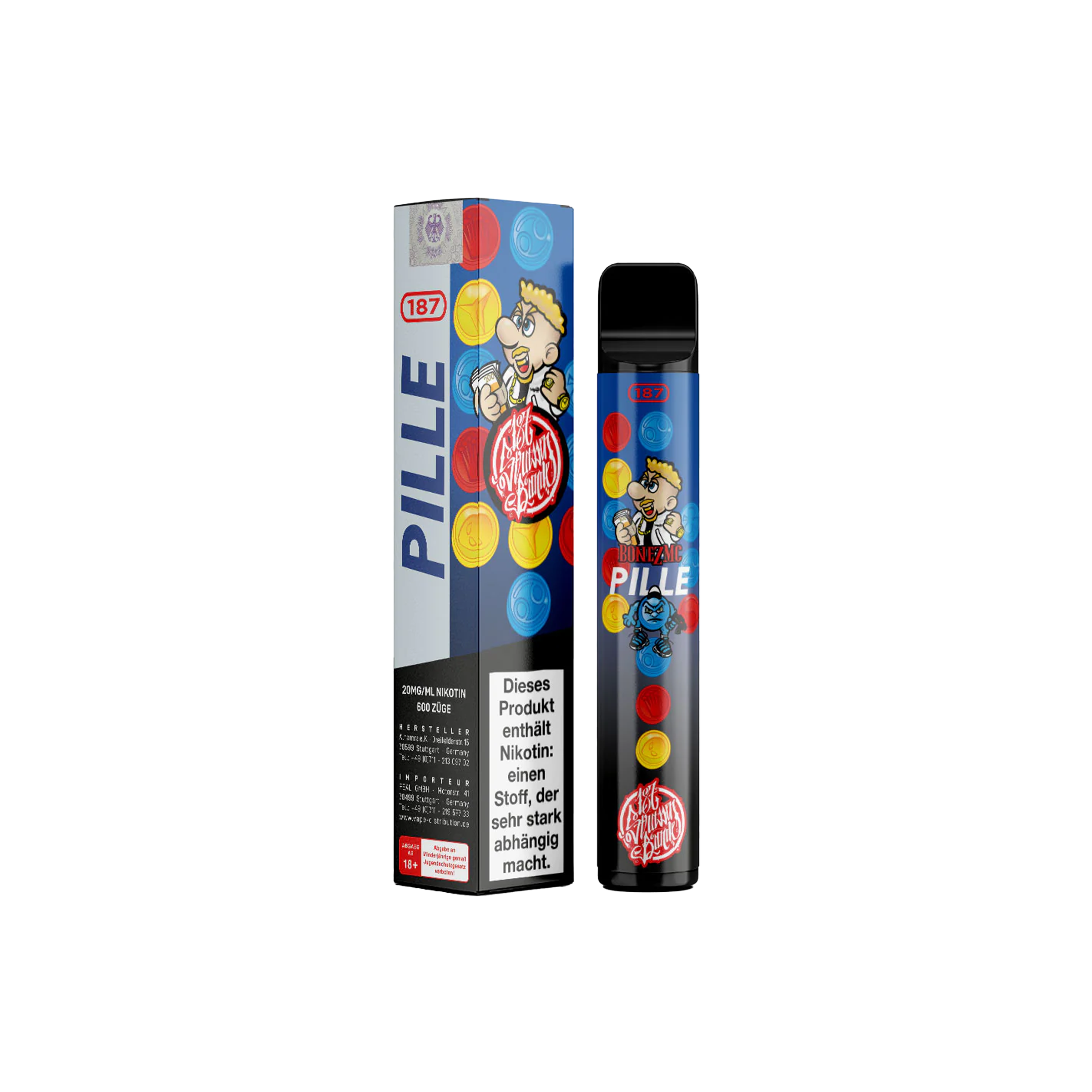 187 - Einweg Vape - Pille Bonez MC- E-Shisha | alle Sorten g&uuml;nstig kaufen