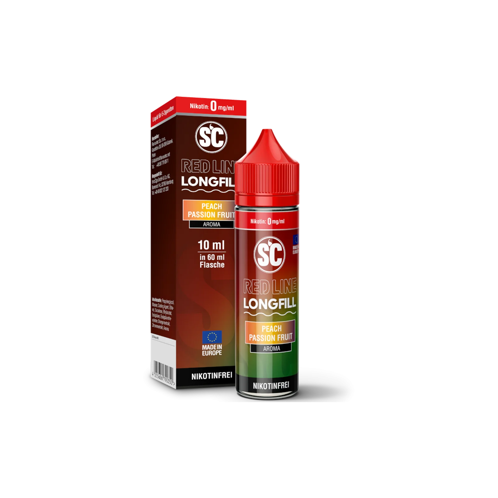SC - Red Line - Longfill - Peach Passion Fruit - 10 ml1